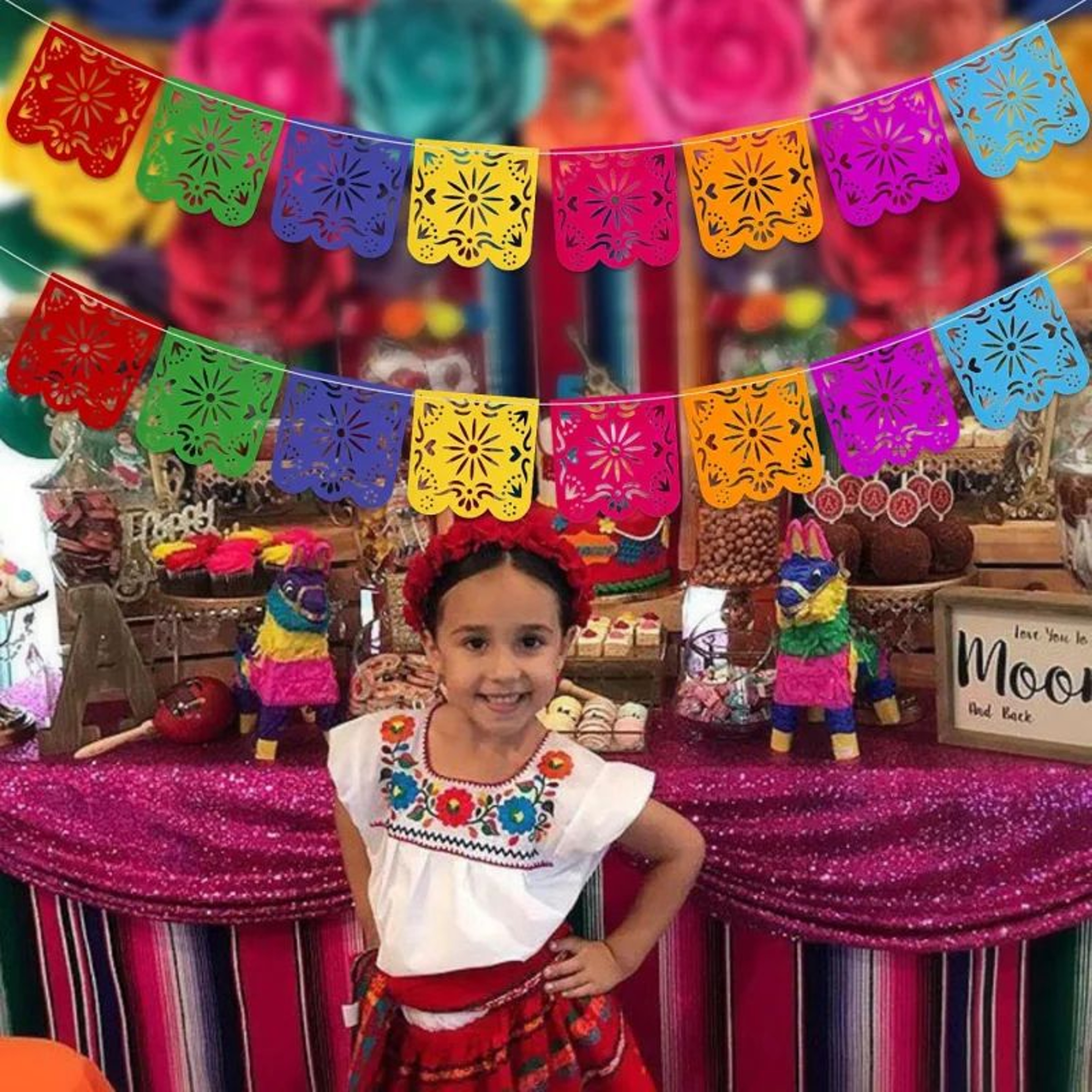 Colorful Dia De Los Muertos Papel Picado Banner  Mexican Party  Carnival Decoration 4