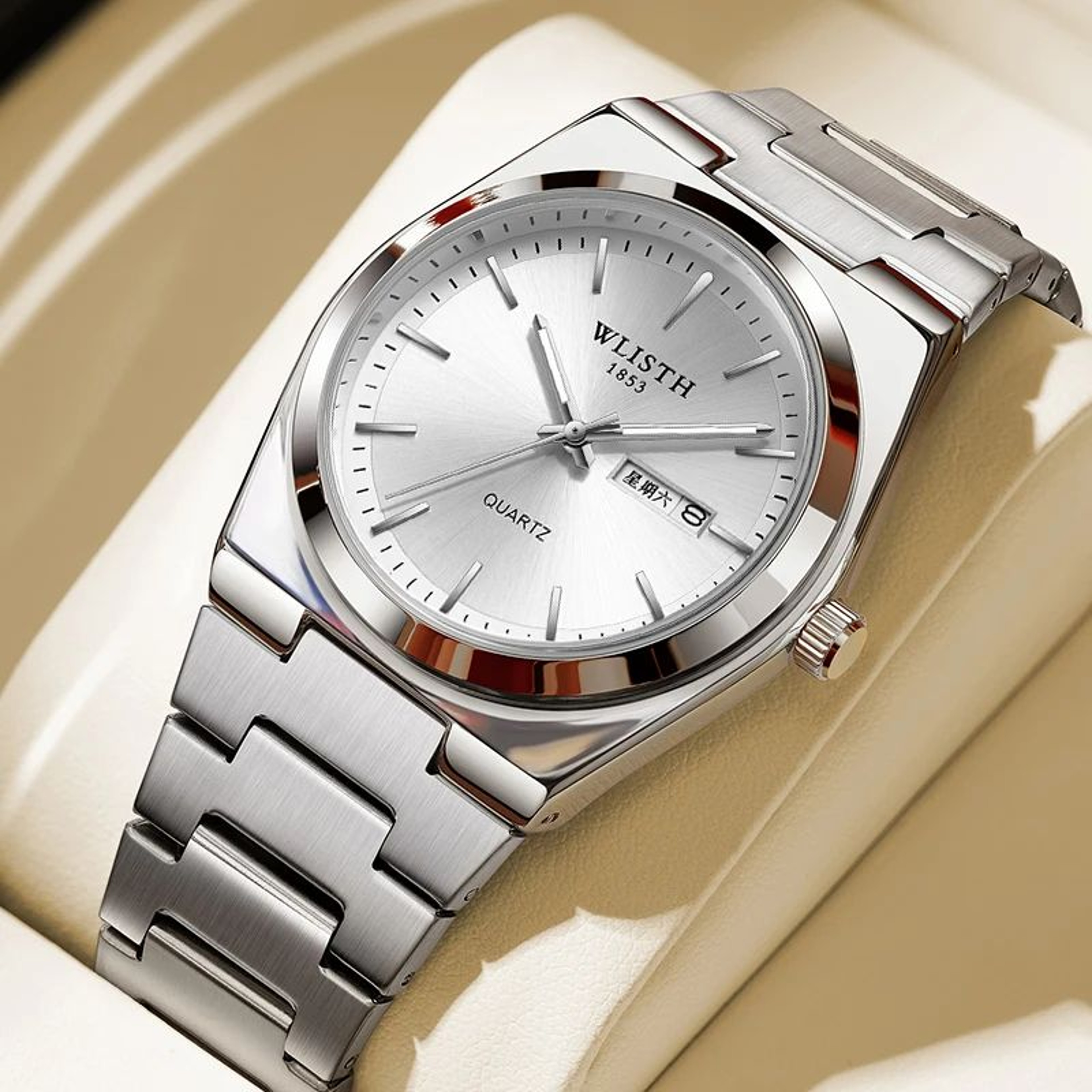 WLISTH Executive Waterproof Stainless Steel Mens Quartz Watch With Calendar  Week Display 0