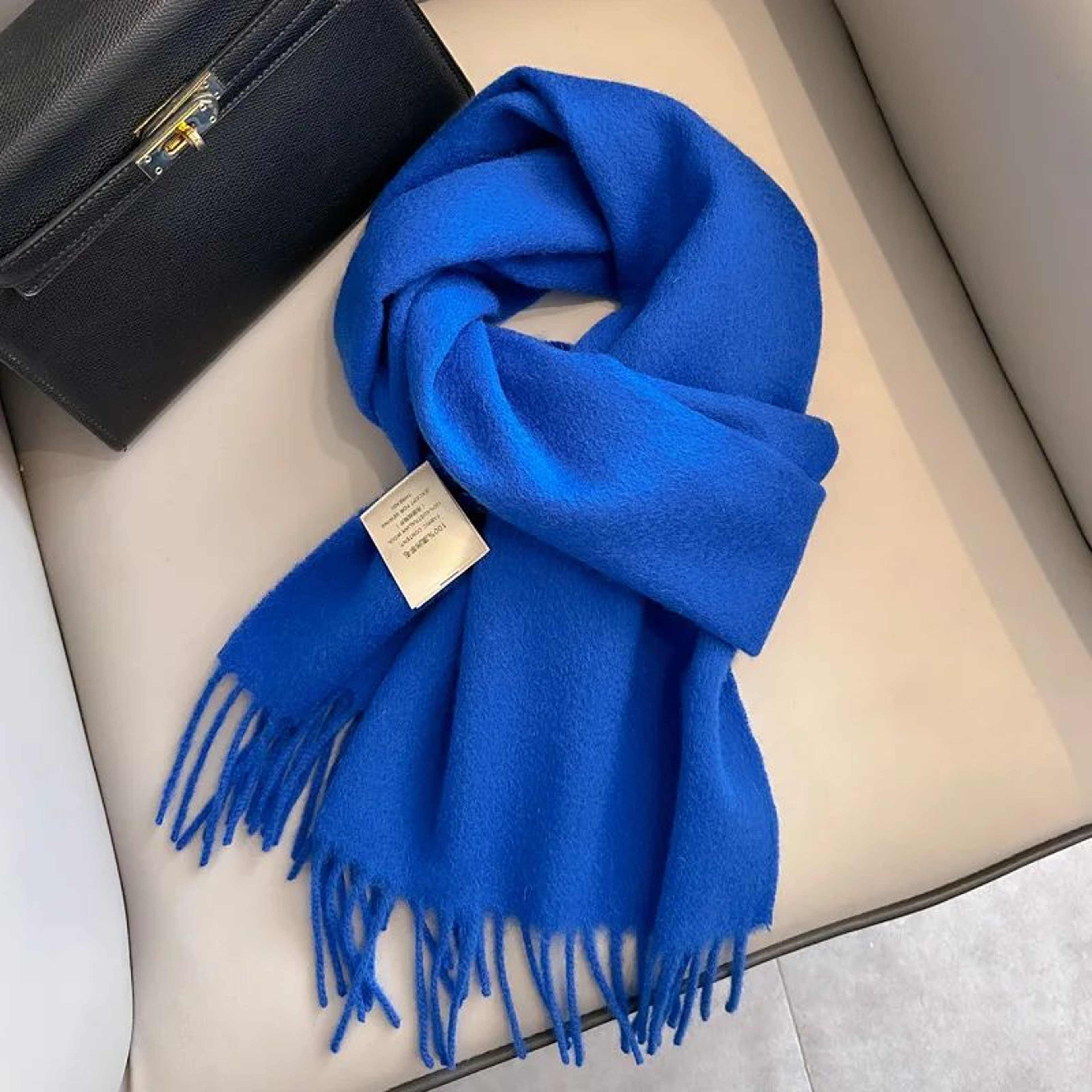 Premium 100 Wool Winter Narrow Scarf  28 Solid Colors Unisex Warm  ColdProof Wrap 4