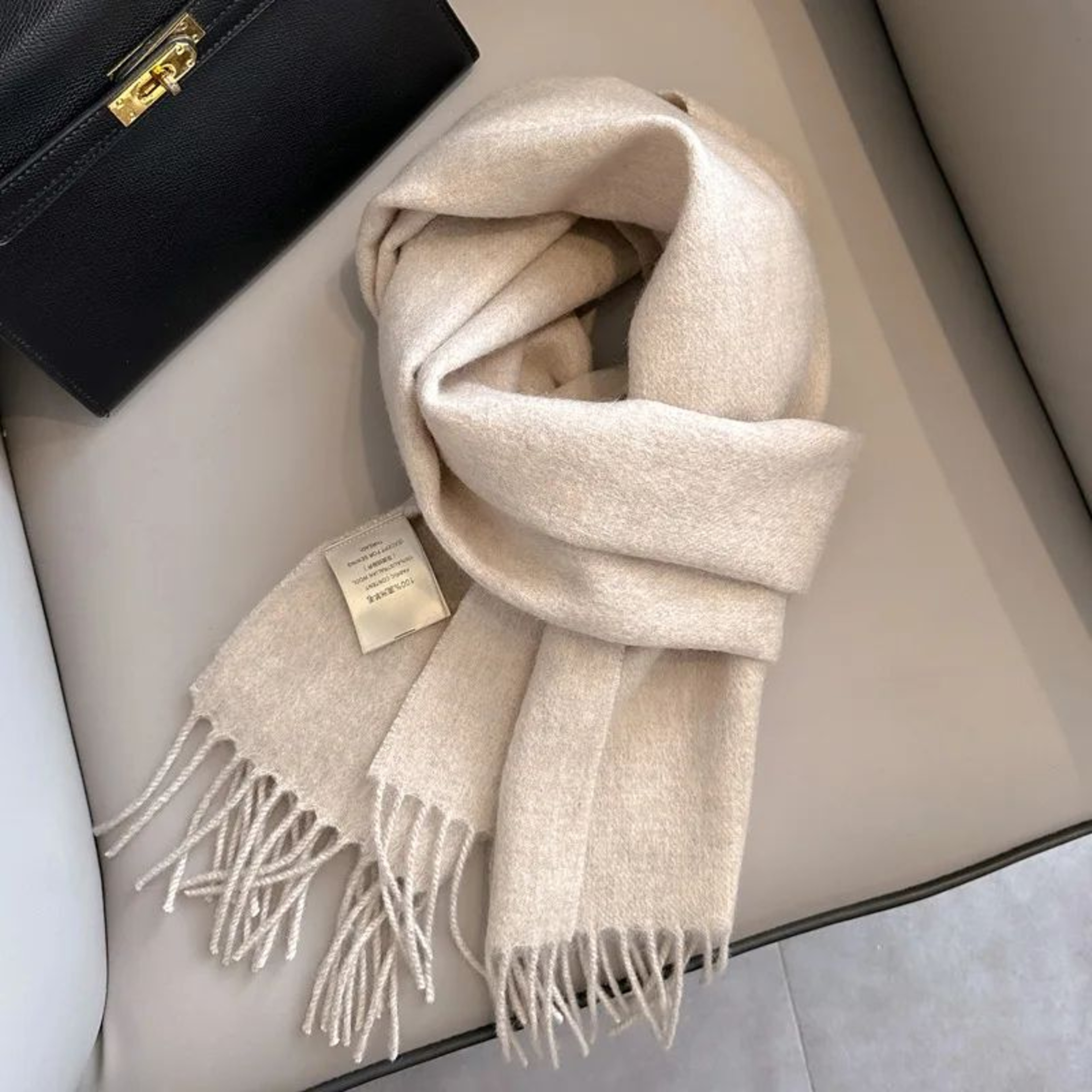 Premium 100 Wool Winter Narrow Scarf  28 Solid Colors Unisex Warm  ColdProof Wrap 8