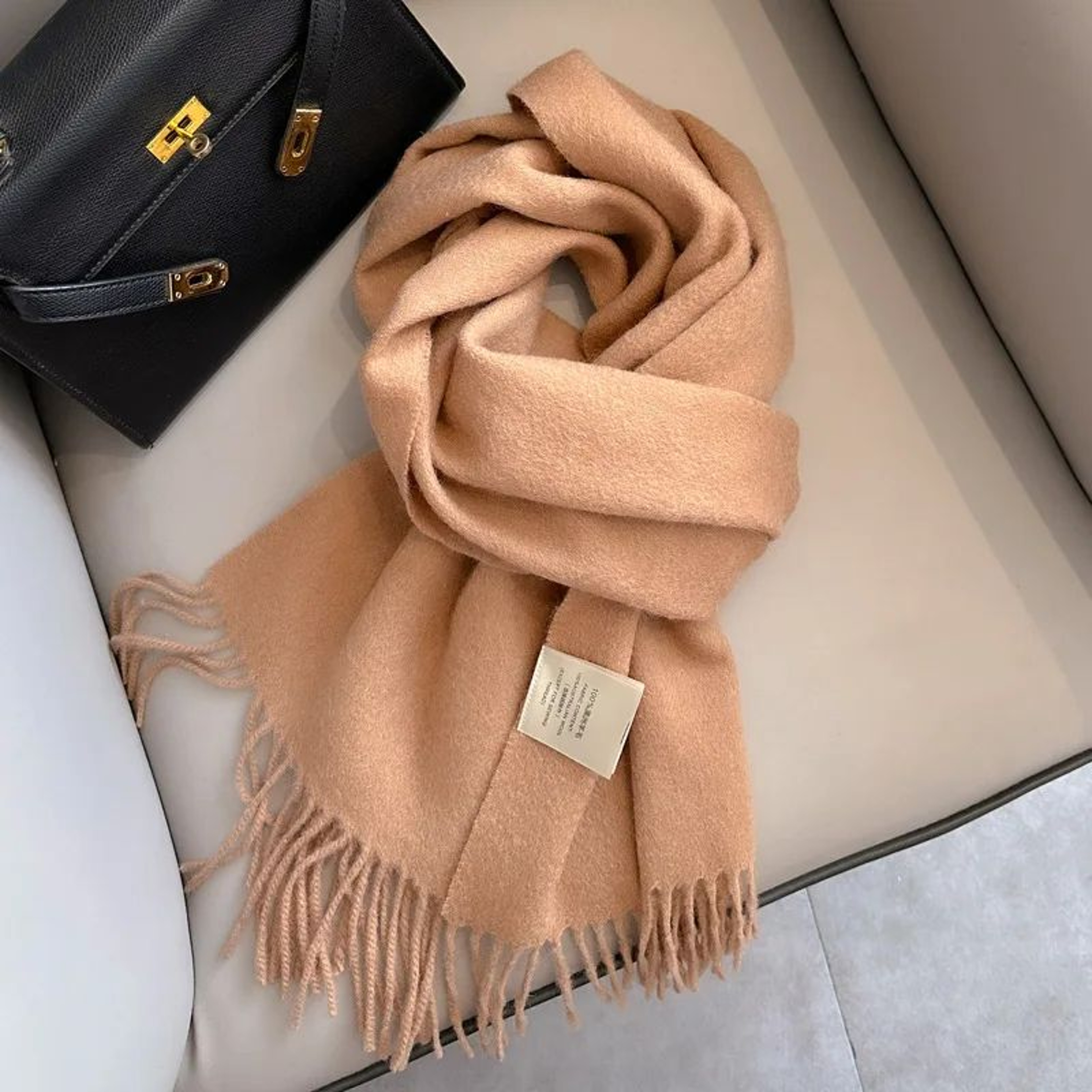 Premium 100 Wool Winter Narrow Scarf  28 Solid Colors Unisex Warm  ColdProof Wrap 10