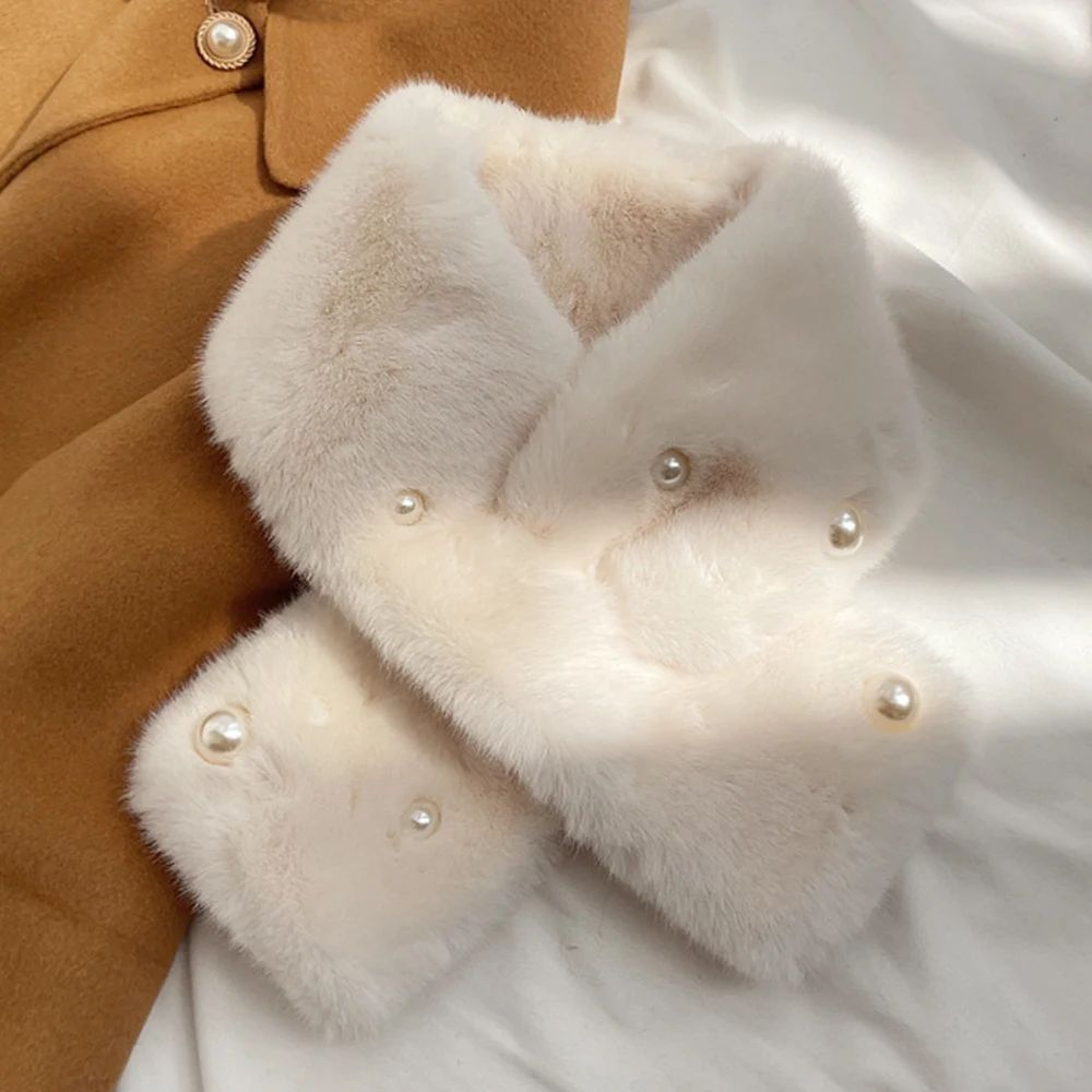 Luxury Faux Rabbit Fur Cross Collar Scarf  Womens Thick Winter Furry Neck Warmer 19