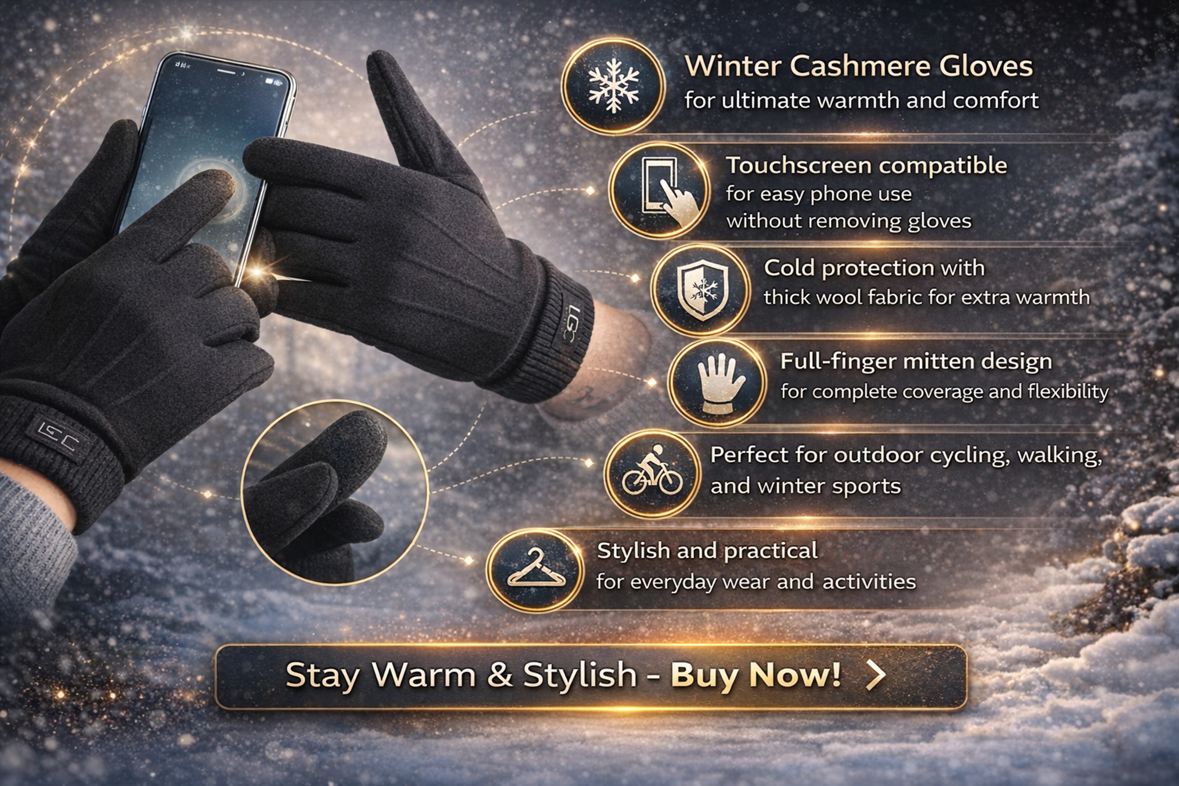 Women's Winter Touchscreen Gloves for Warm Hands, Easy Grip, and Daily Comfort – view 13