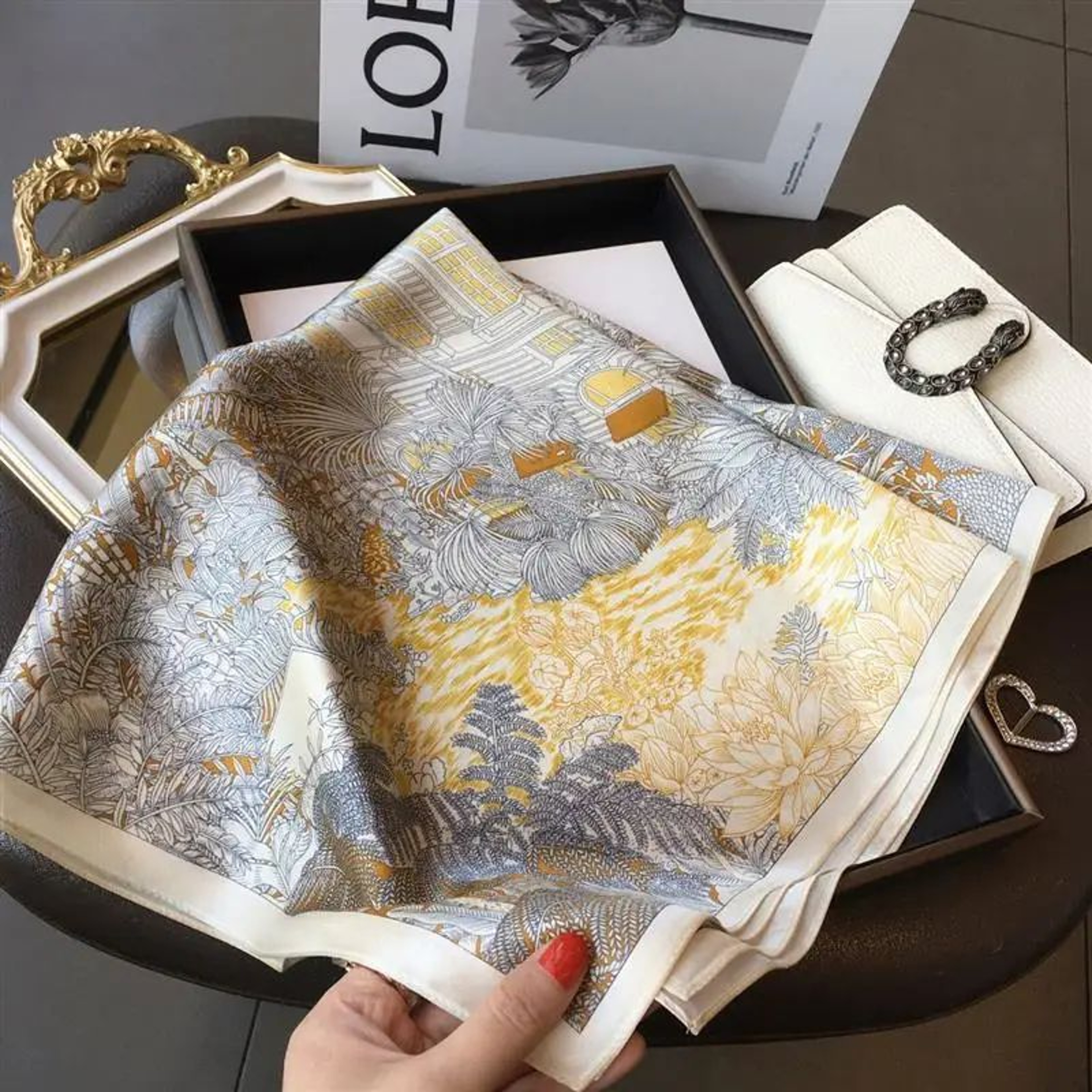 276in Luxury SilkFeel Square Scarf  Soft Satin Hairband Neckerchief  Bag Ribbon 1
