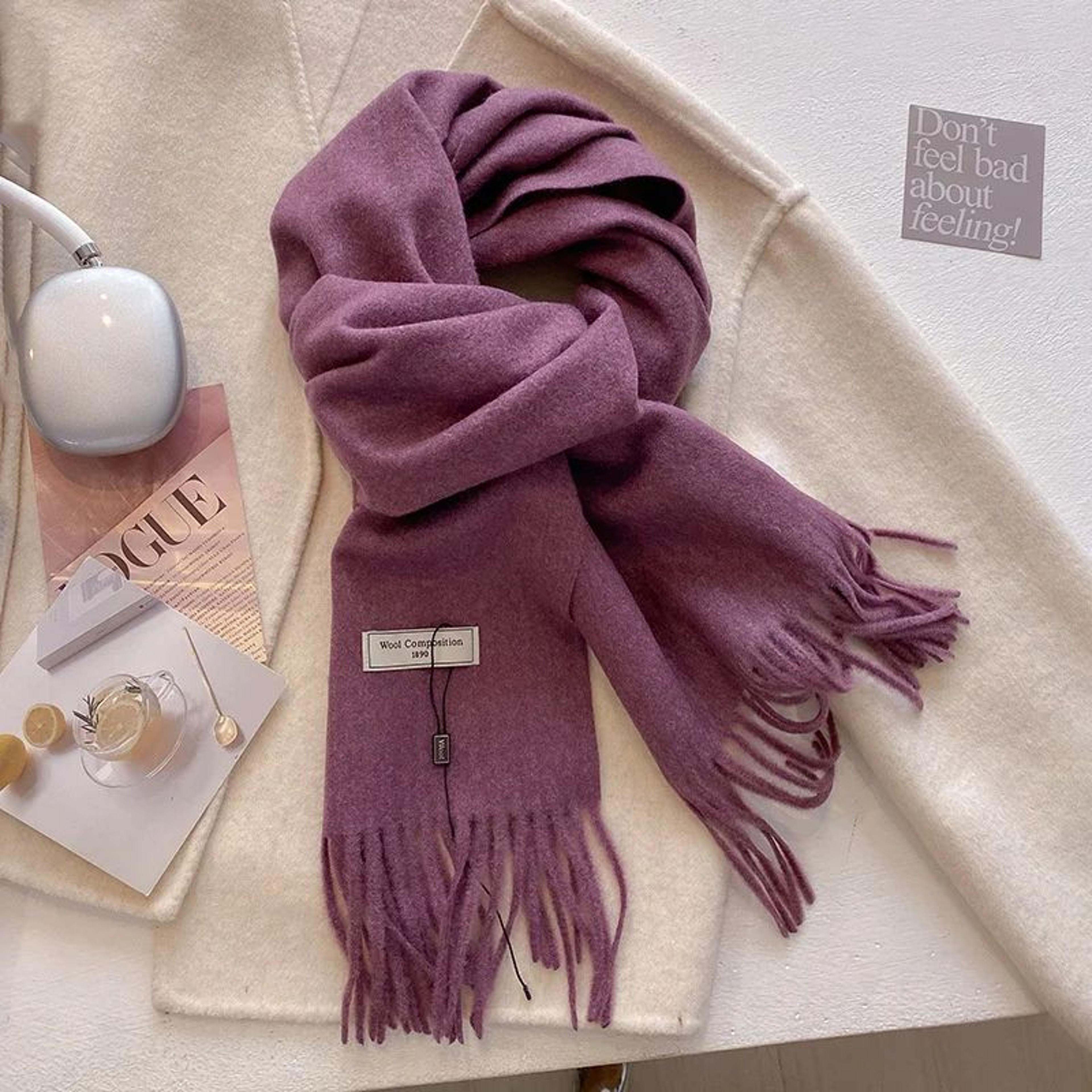 787in Luxury Winter Wool Blend Pashmina Scarf  Thick CashmereFeel Womens Shawl  Wrap 2024 12