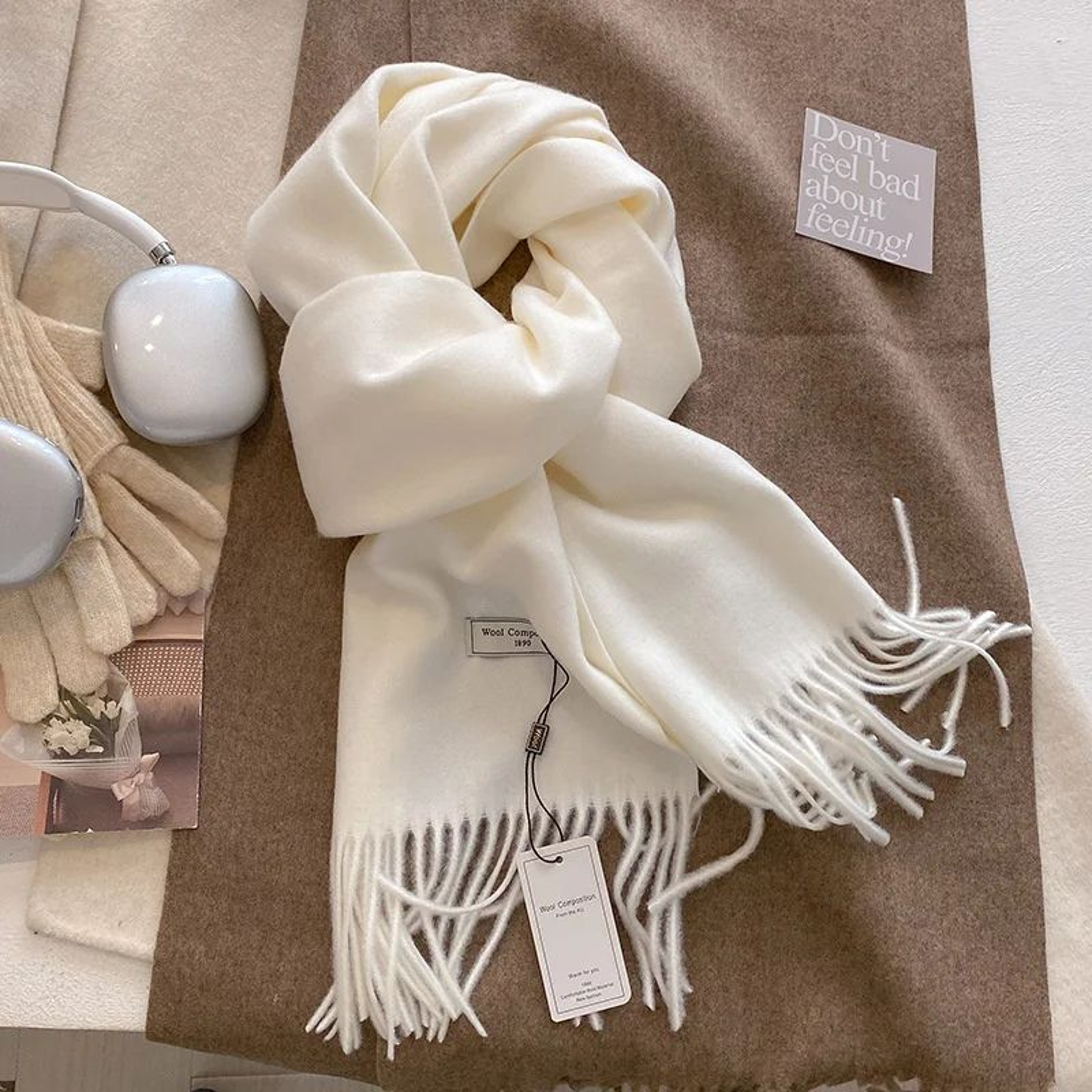 787in Luxury Winter Wool Blend Pashmina Scarf  Thick CashmereFeel Womens Shawl  Wrap 2024 19
