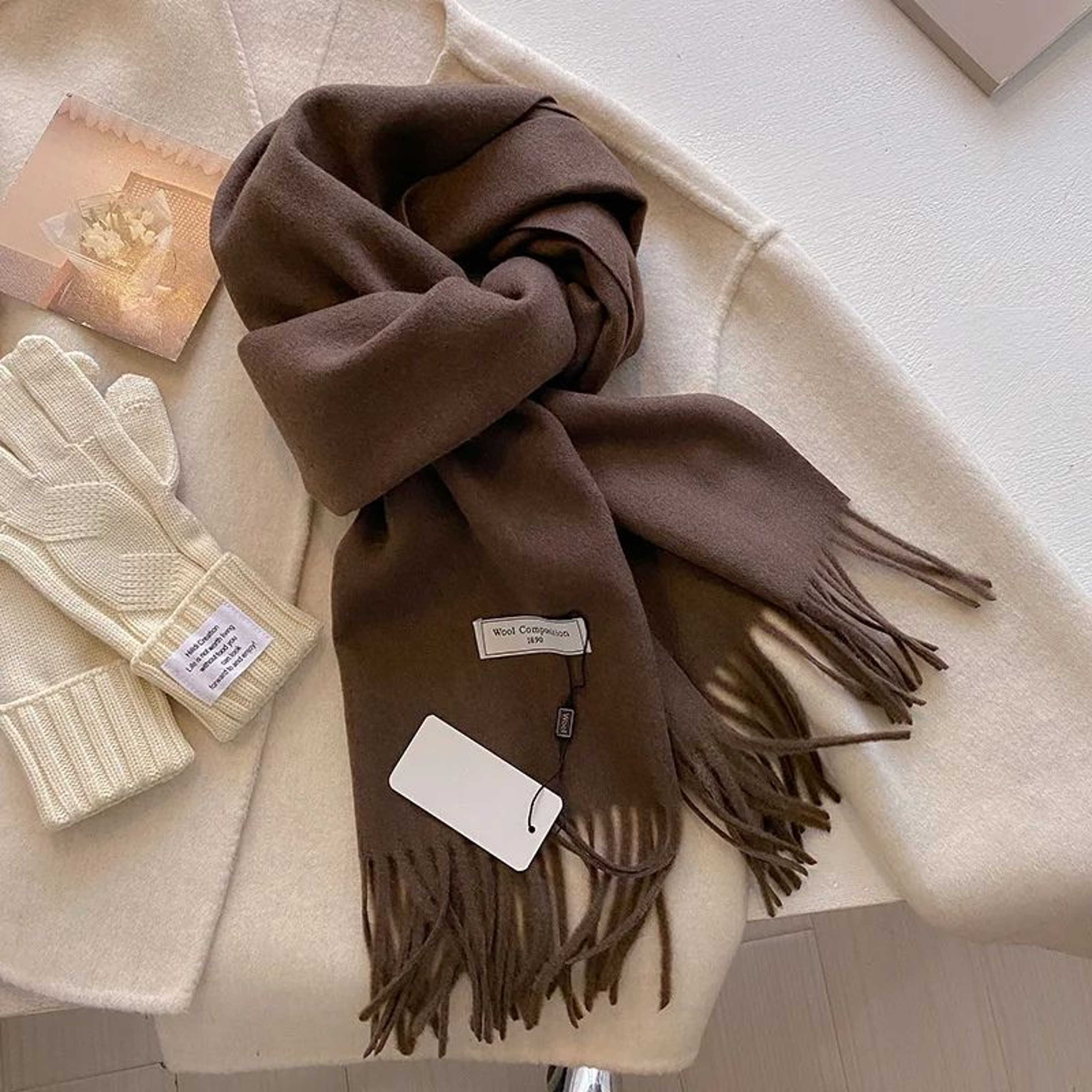 787in Luxury Winter Wool Blend Pashmina Scarf  Thick CashmereFeel Womens Shawl  Wrap 2024 28