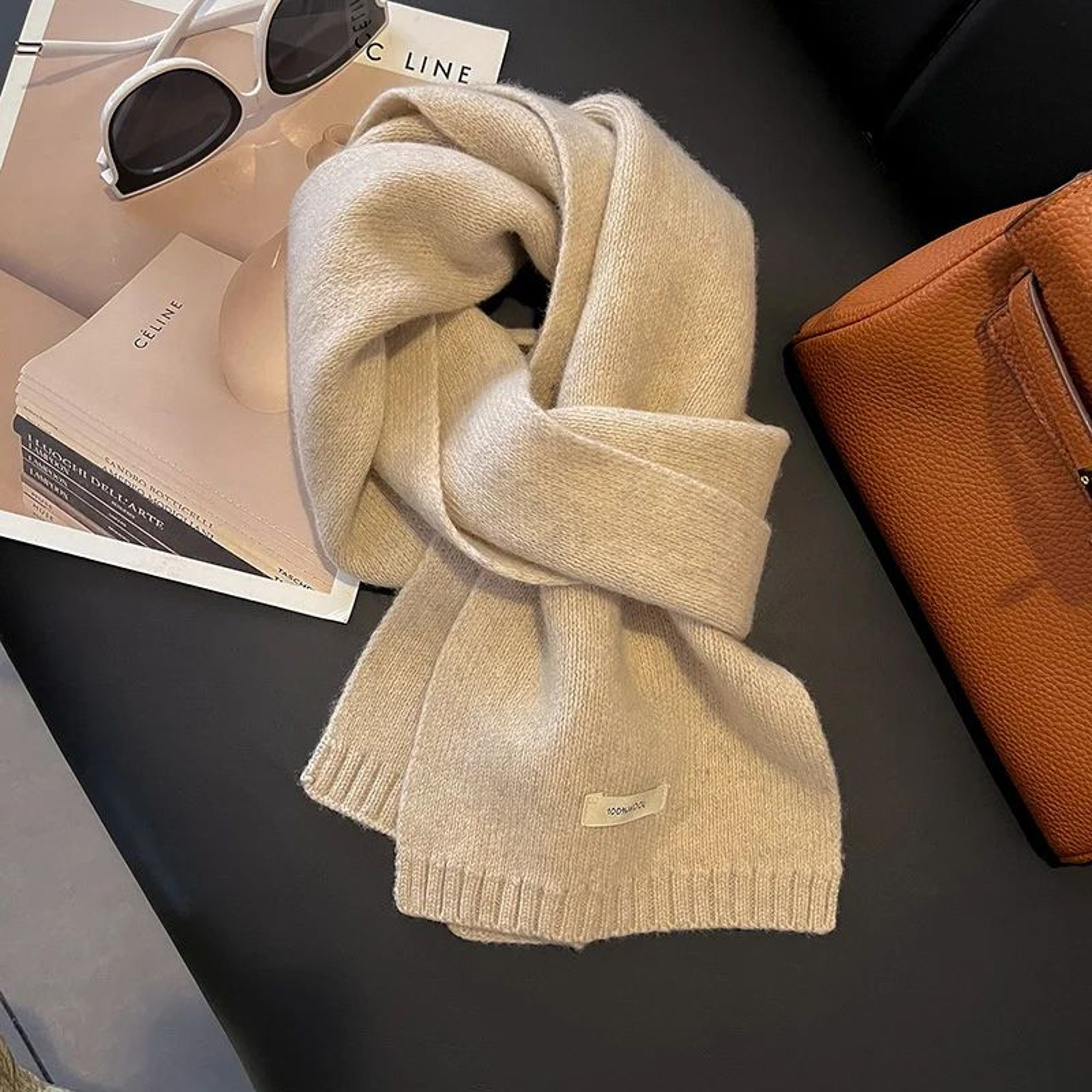 Premium Wool Knitted Winter Scarf  Thick Warm CashmereFeel Pashmina Shawl 4