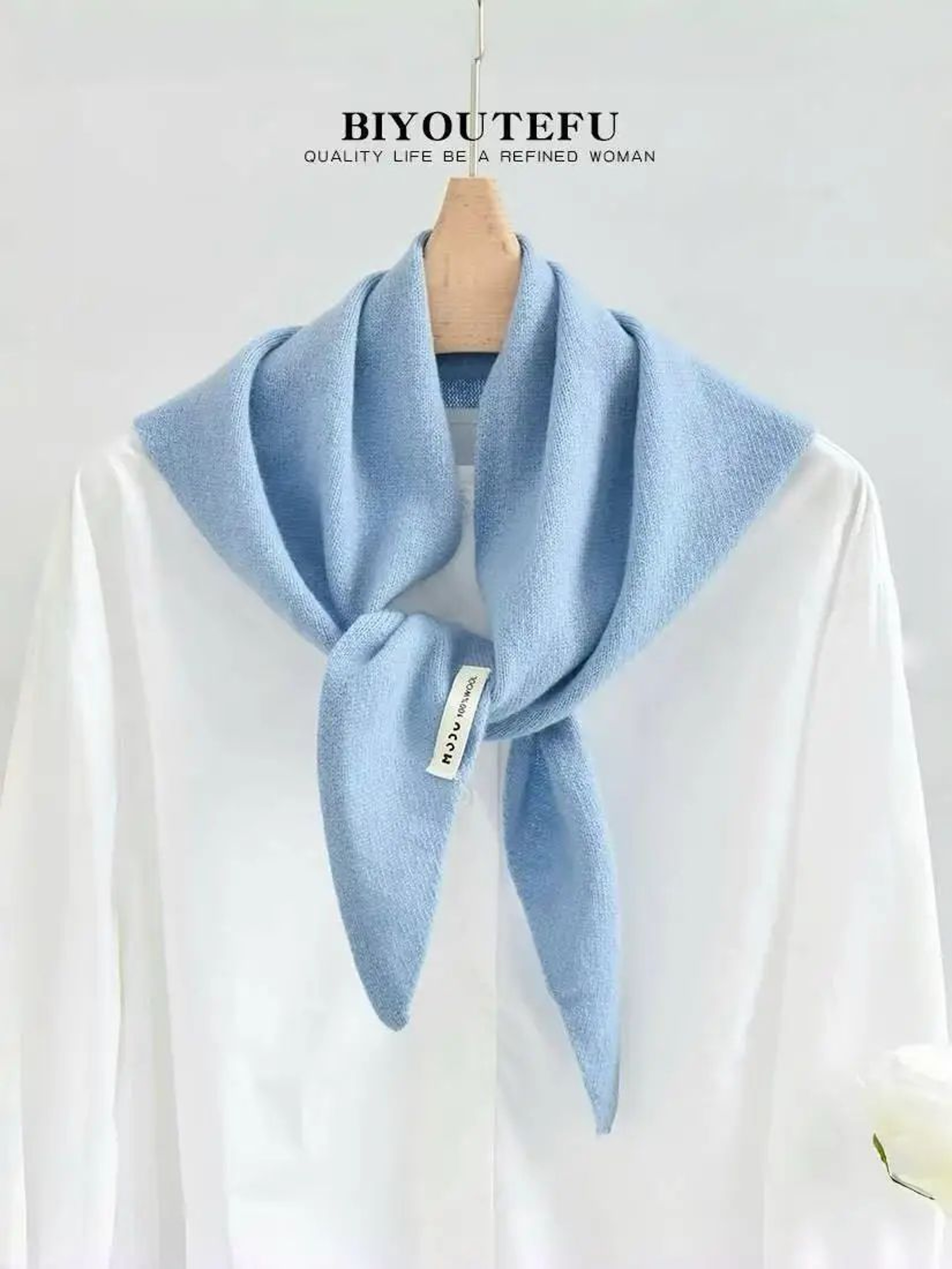Australian Wool Knitted Triangle Scarf  Womens Warm Autumn Winter Neck Shawl 13