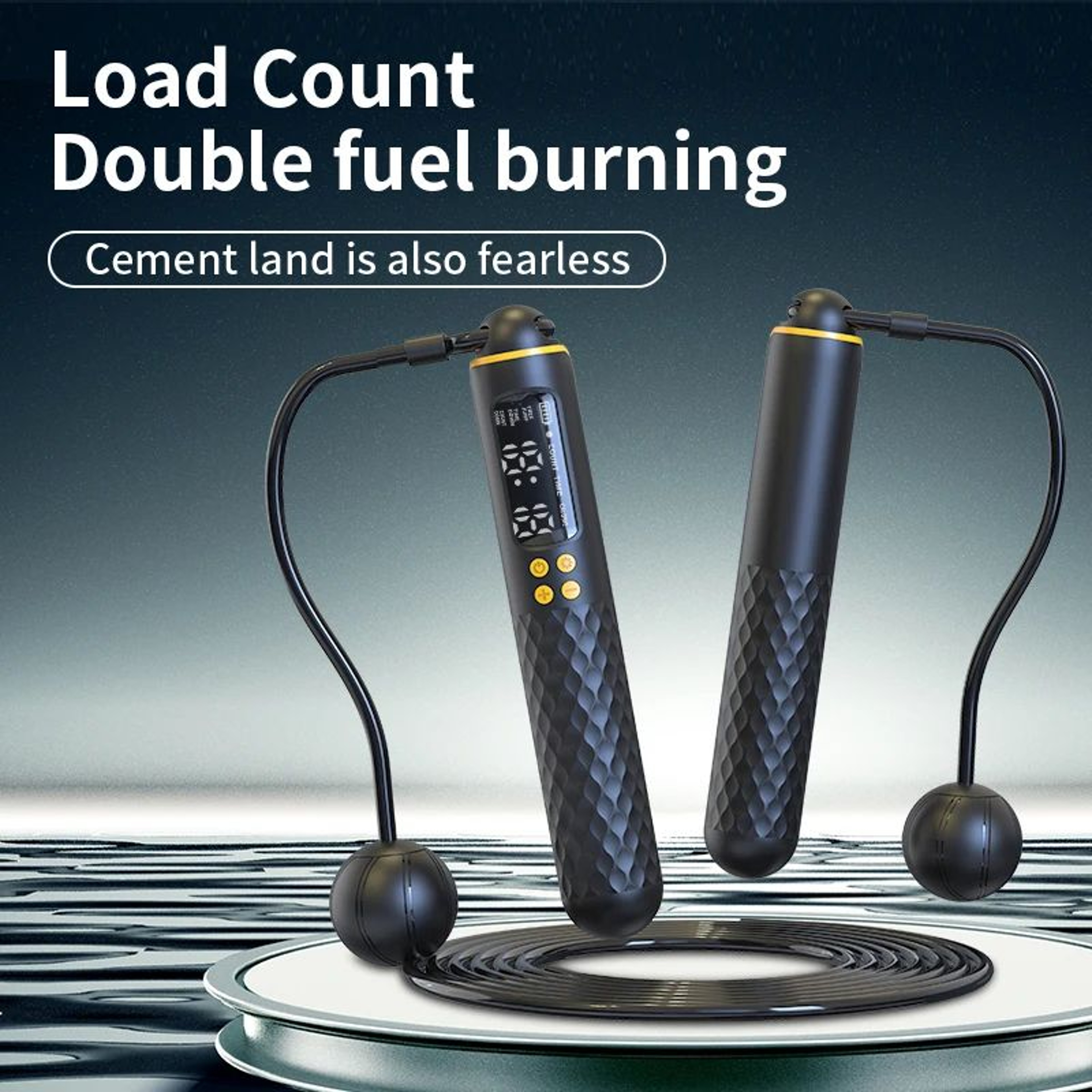 Rechargeable Digital Jump Rope With Calorie Counter  Adjustable Cordless Fitness Trainer 1