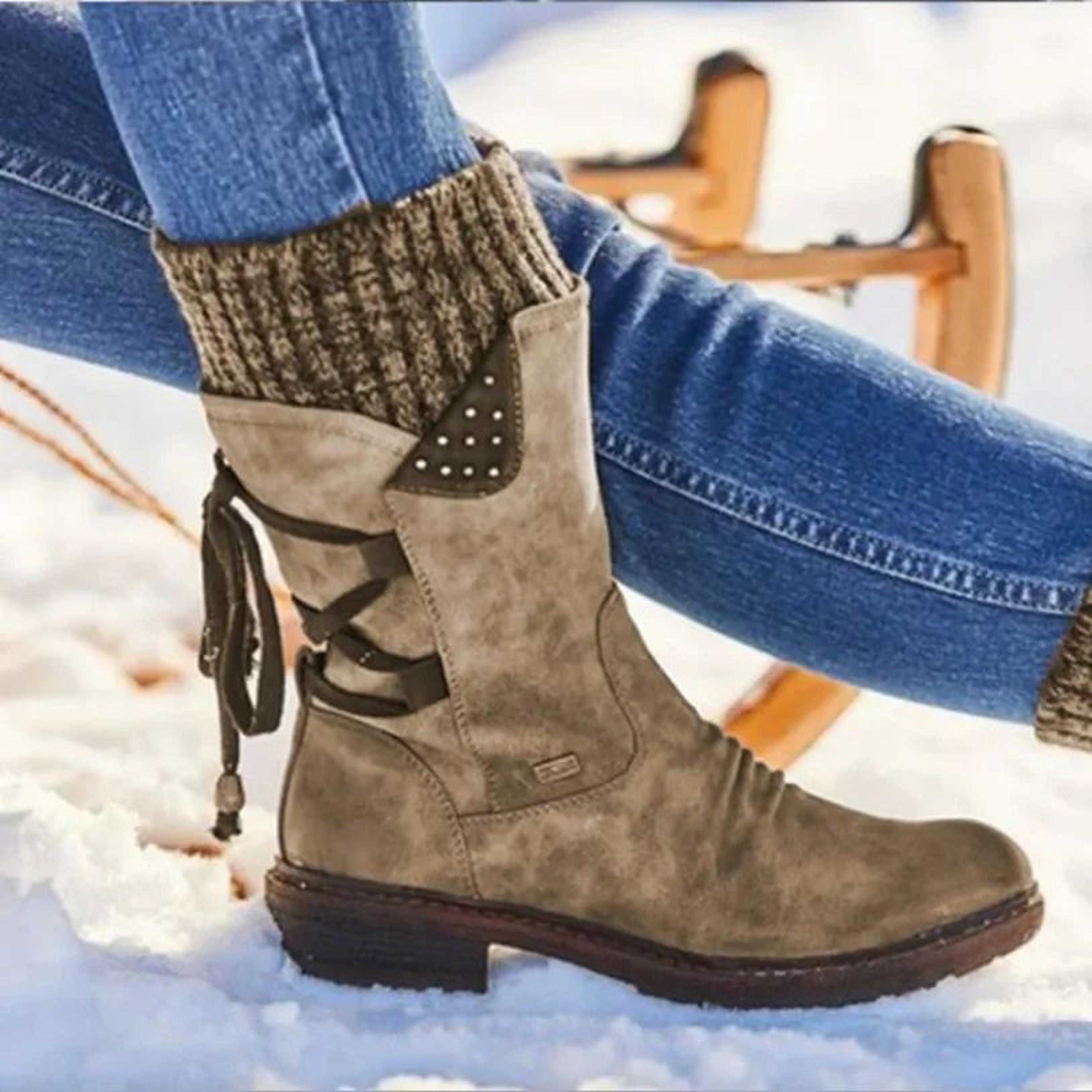 Womens Winter MidCalf Snow Boots  Suede Warm Fashion Thigh High Cold Weather Shoes 2