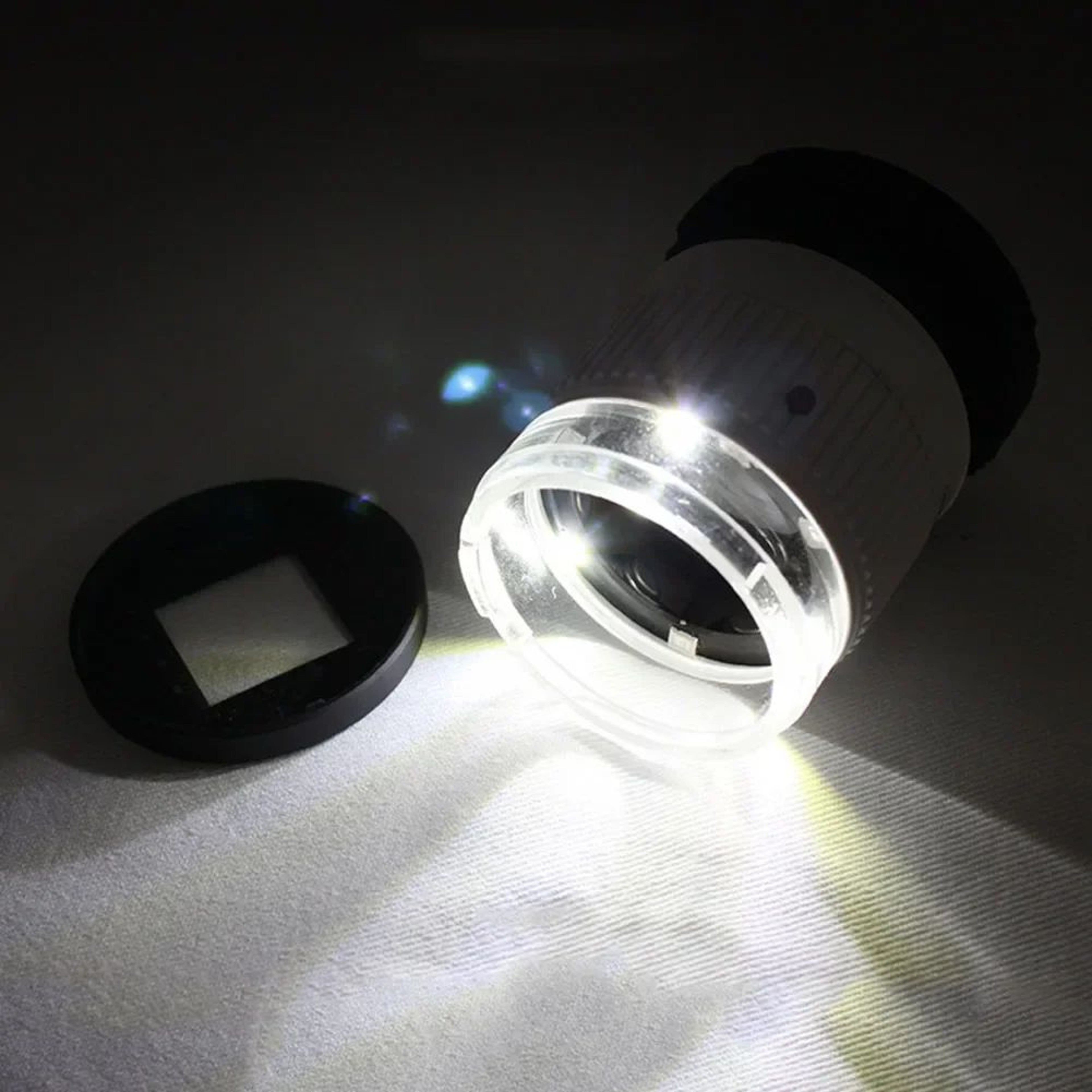 30X LED UV Handheld Jewelry Loupe  Adjustable Optical Magnifying Glass For Watch Repair  Currency D 1