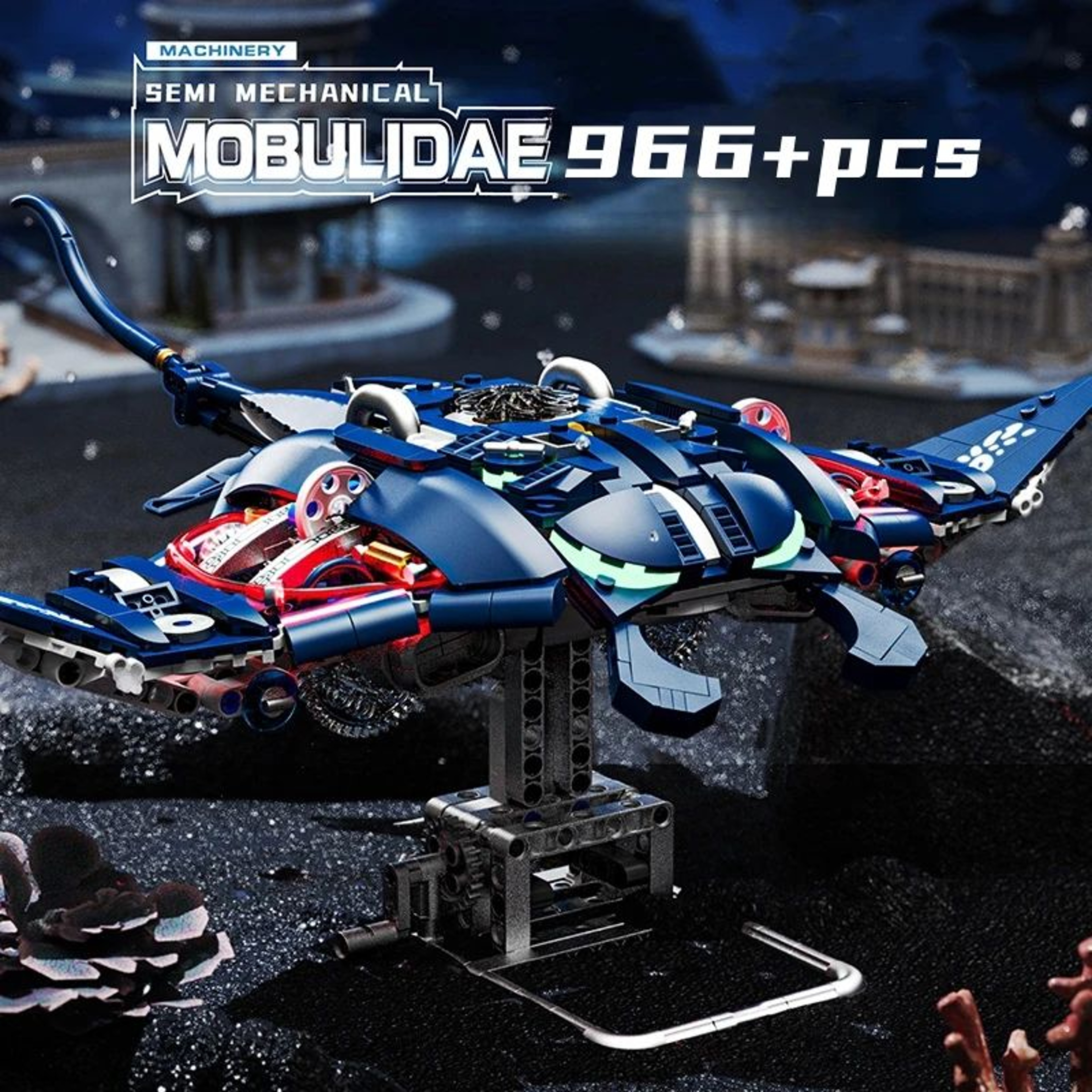Manta Ray Robotic Fish Building Blocks  DIY Mechanical Model Tabletop Decoration For Kids 1