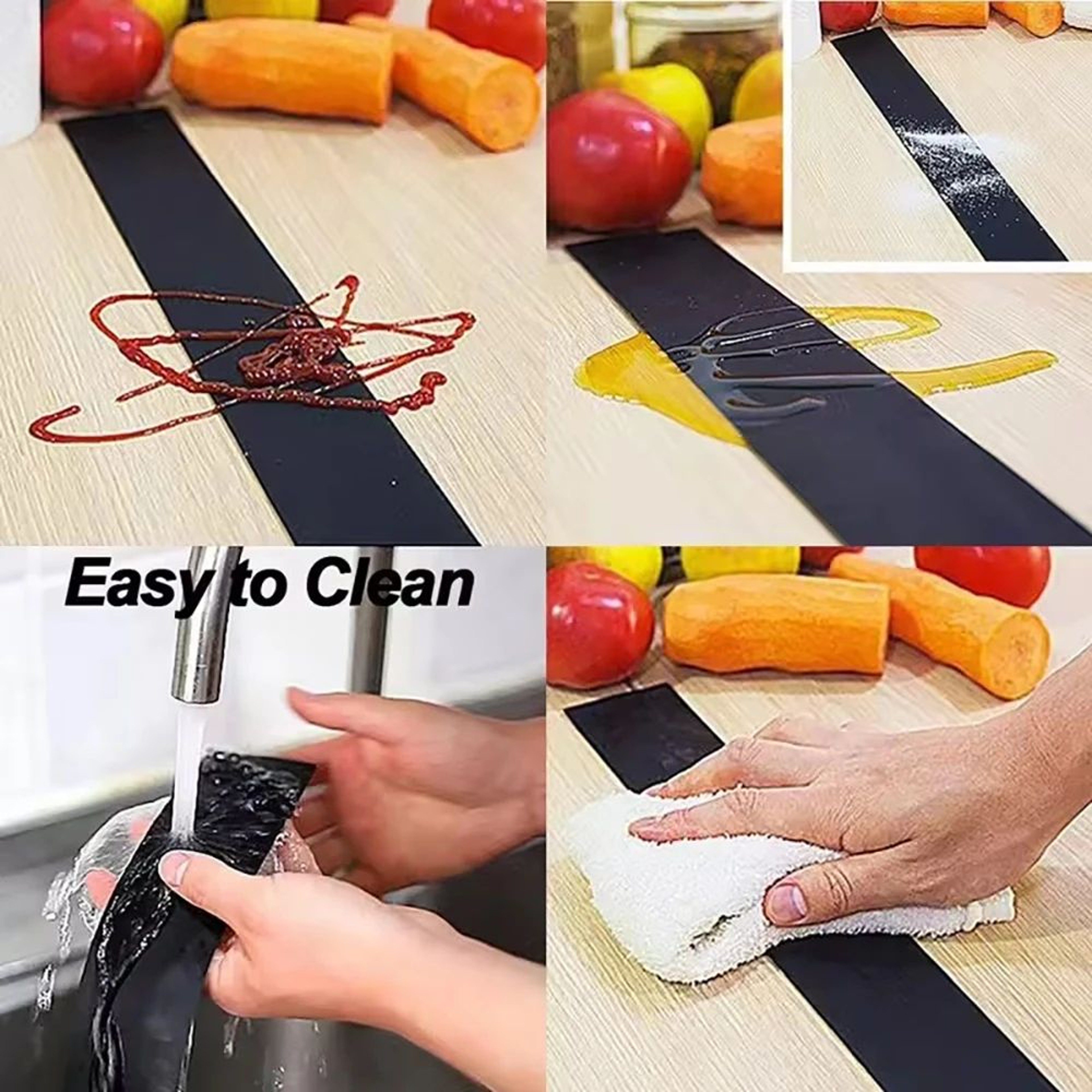 Silicone Stove Gap Cover Strip  AntiOil  AntiStain Kitchen Sealing Insert 1