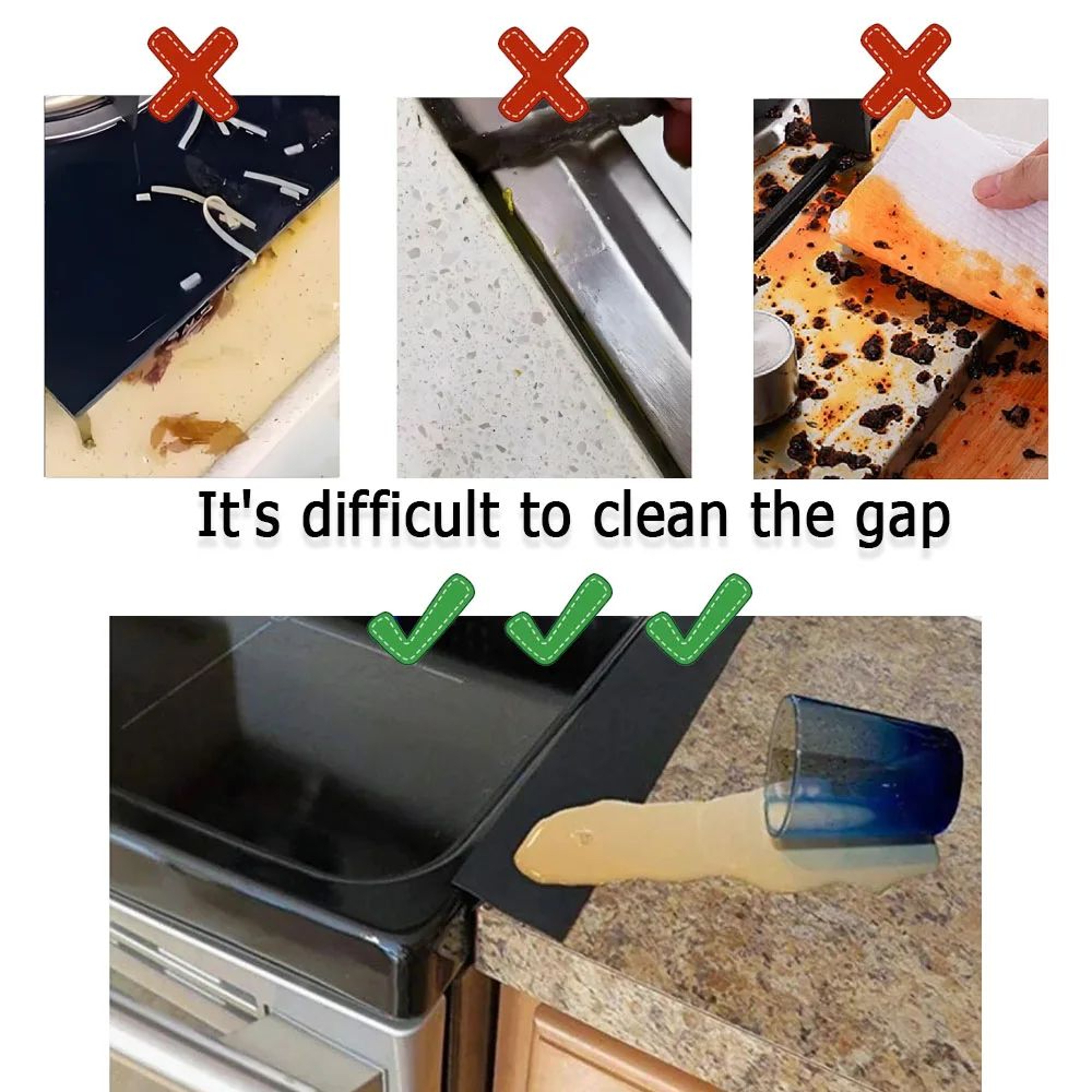 Silicone Stove Gap Cover Strip  AntiOil  AntiStain Kitchen Sealing Insert 3