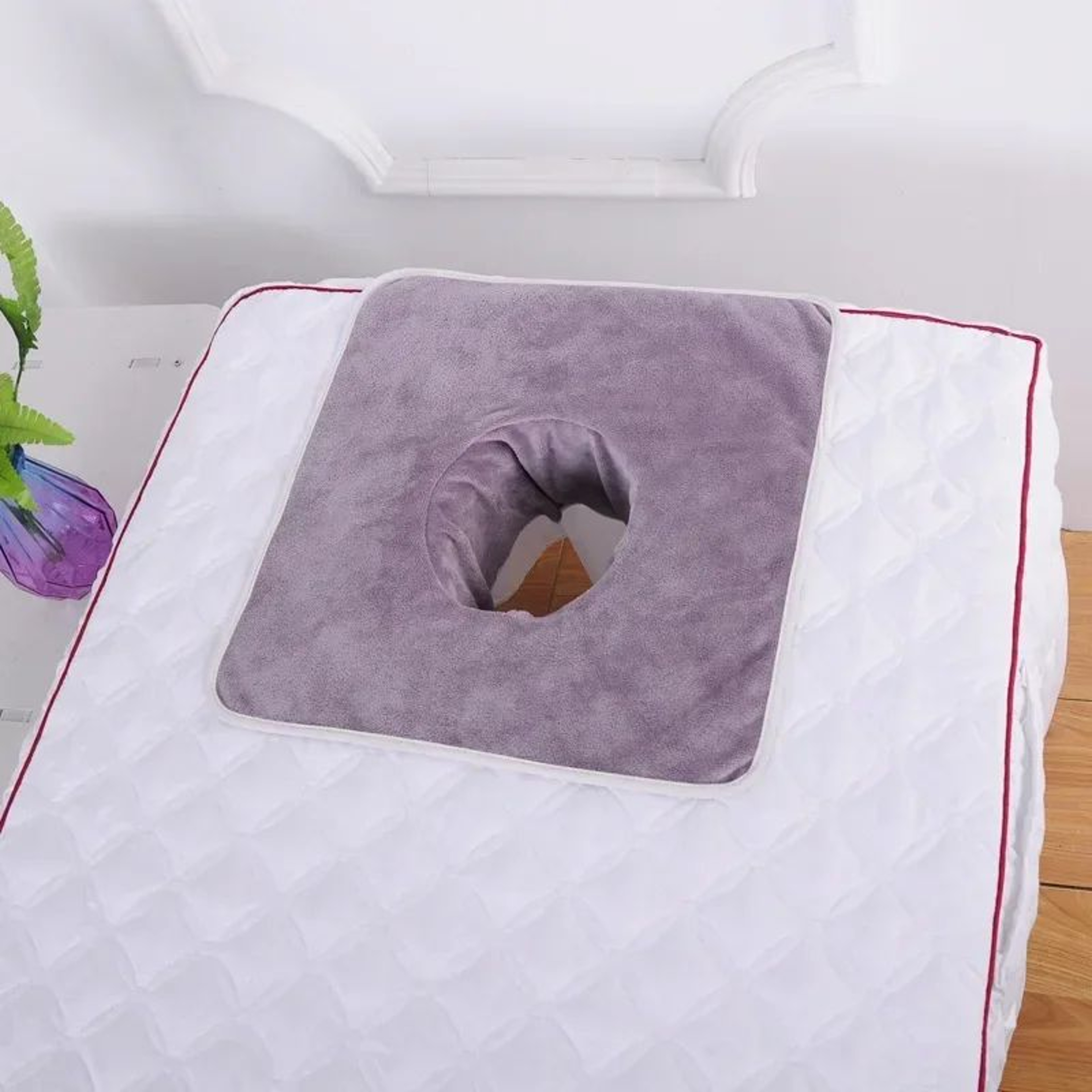 VelvaSpa Square Face Cradle Towel  Thickened Velvet SPA Massage Table Cover With Breath Hole 9