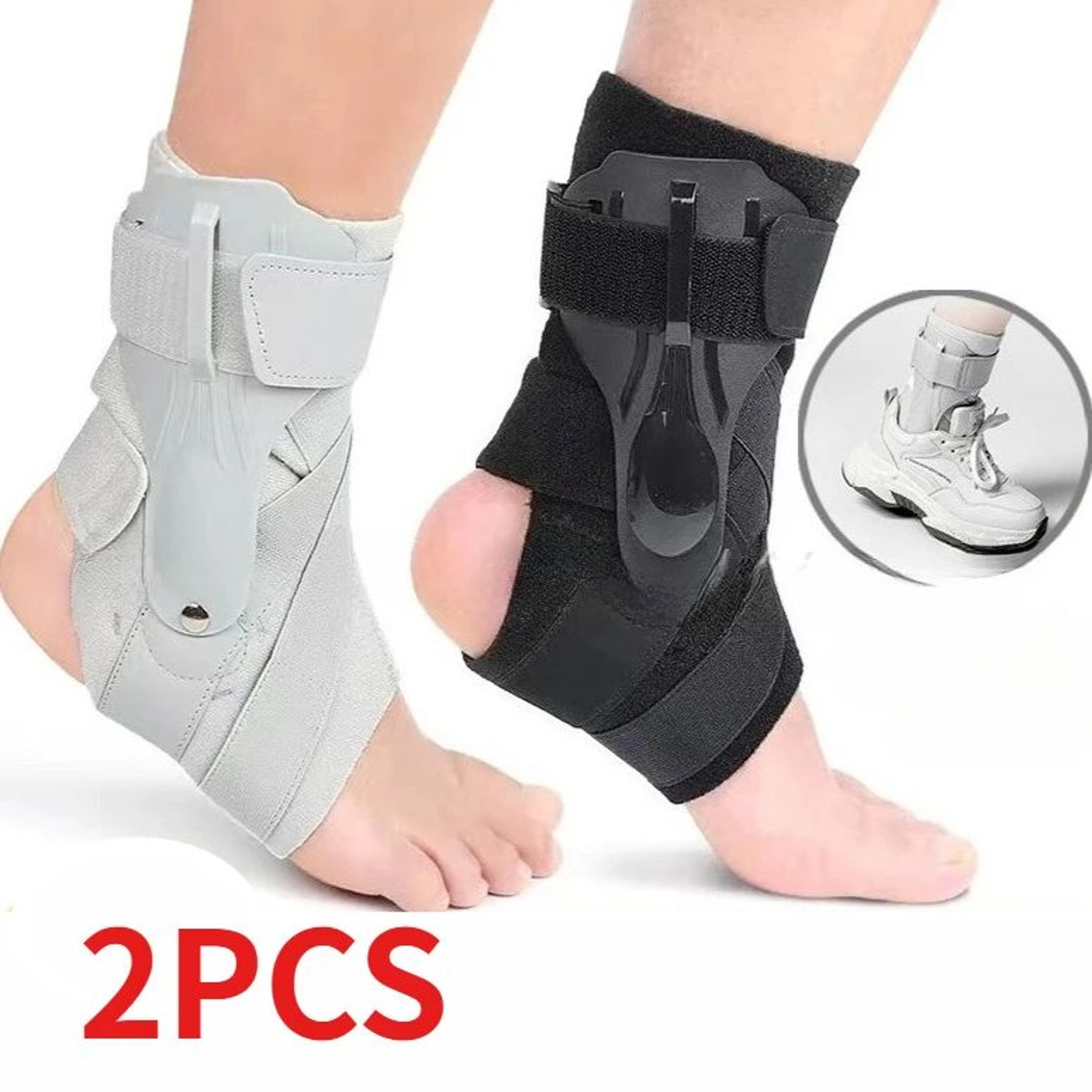 StabiliStep Ankle Brace With Side Stabilizers  Adjustable Sprain Support  Tendonitis Recovery Splin 0