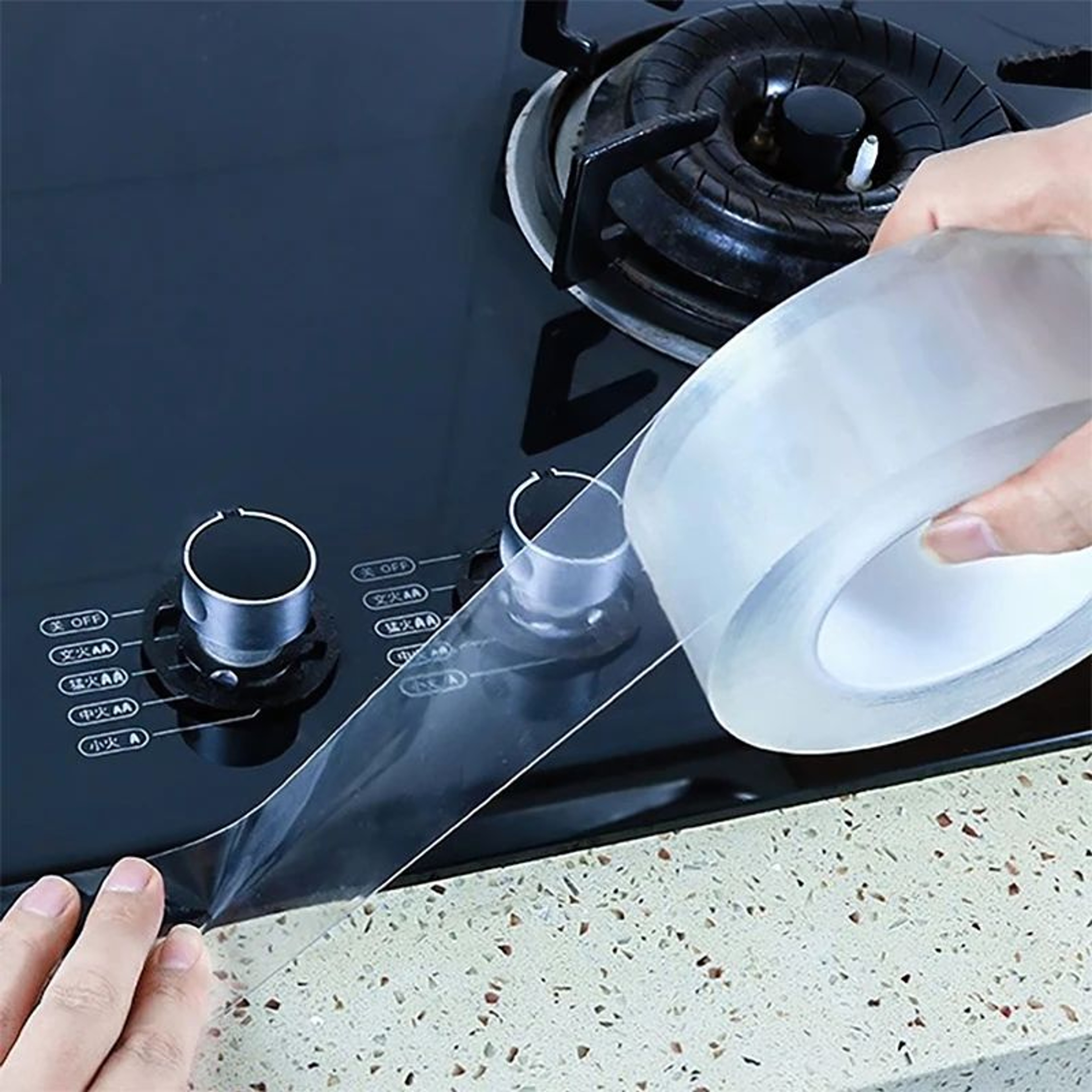 SealGuard Clear Waterproof Caulking Tape  Transparent SelfAdhesive Gap Sealing Strip For Kitchen  B 0