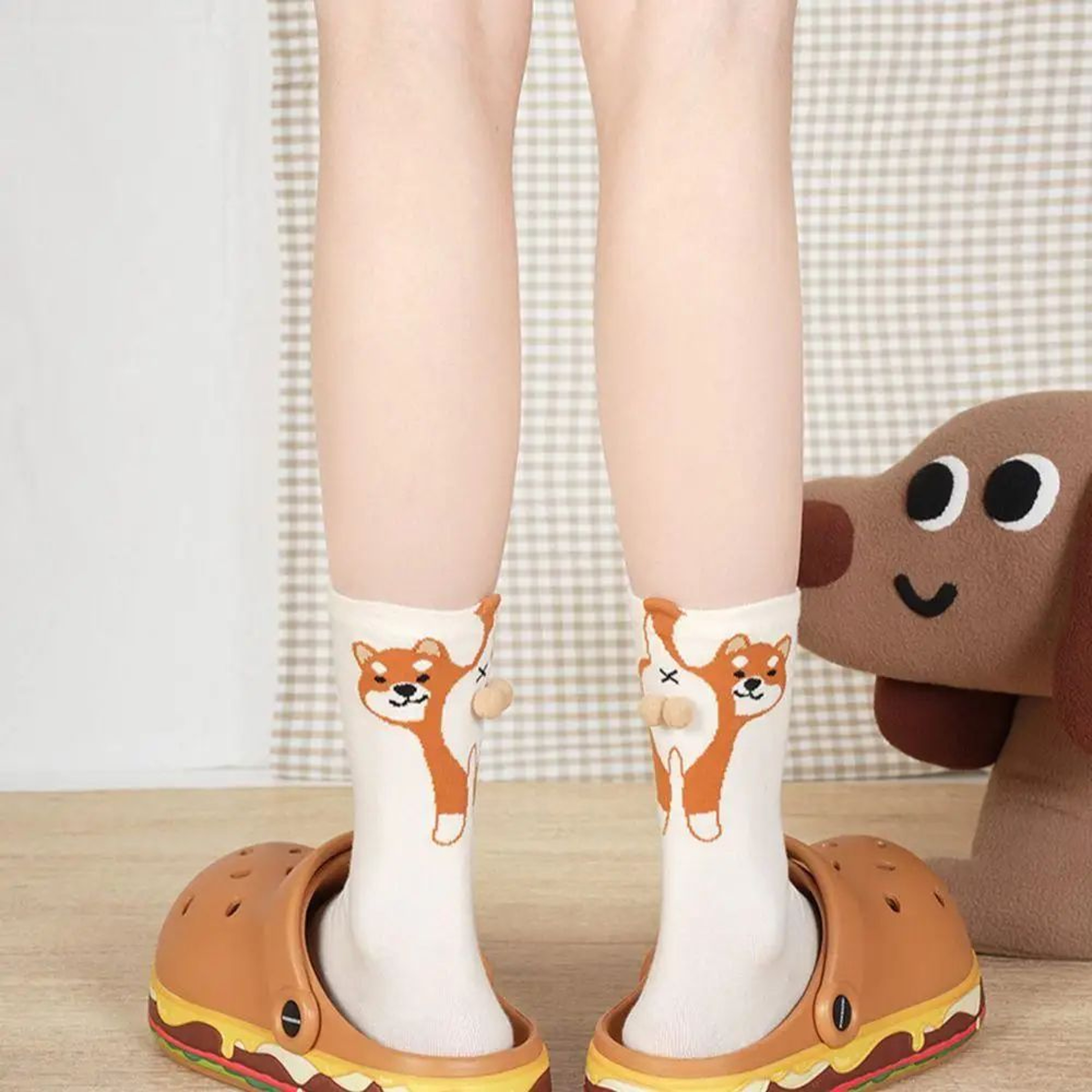ALLTOOALL Cute 3D Cat Ball MidCalf Socks  Korean Style Funny Womens Crew Socks 8