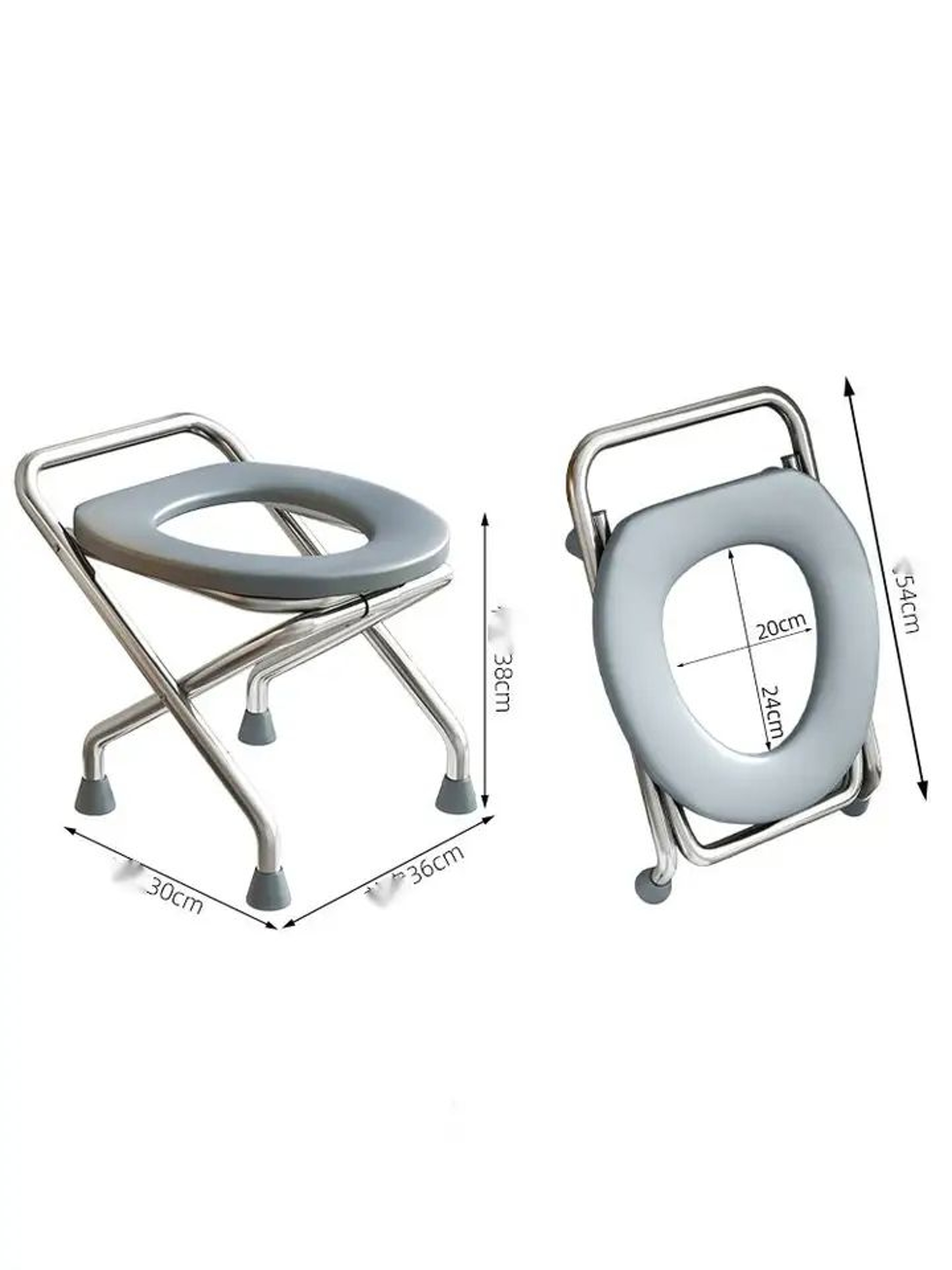 Foldable Stainless Steel Bedside Commode Chair  Portable Toilet Chair For Elderly  Pregnant Women 2