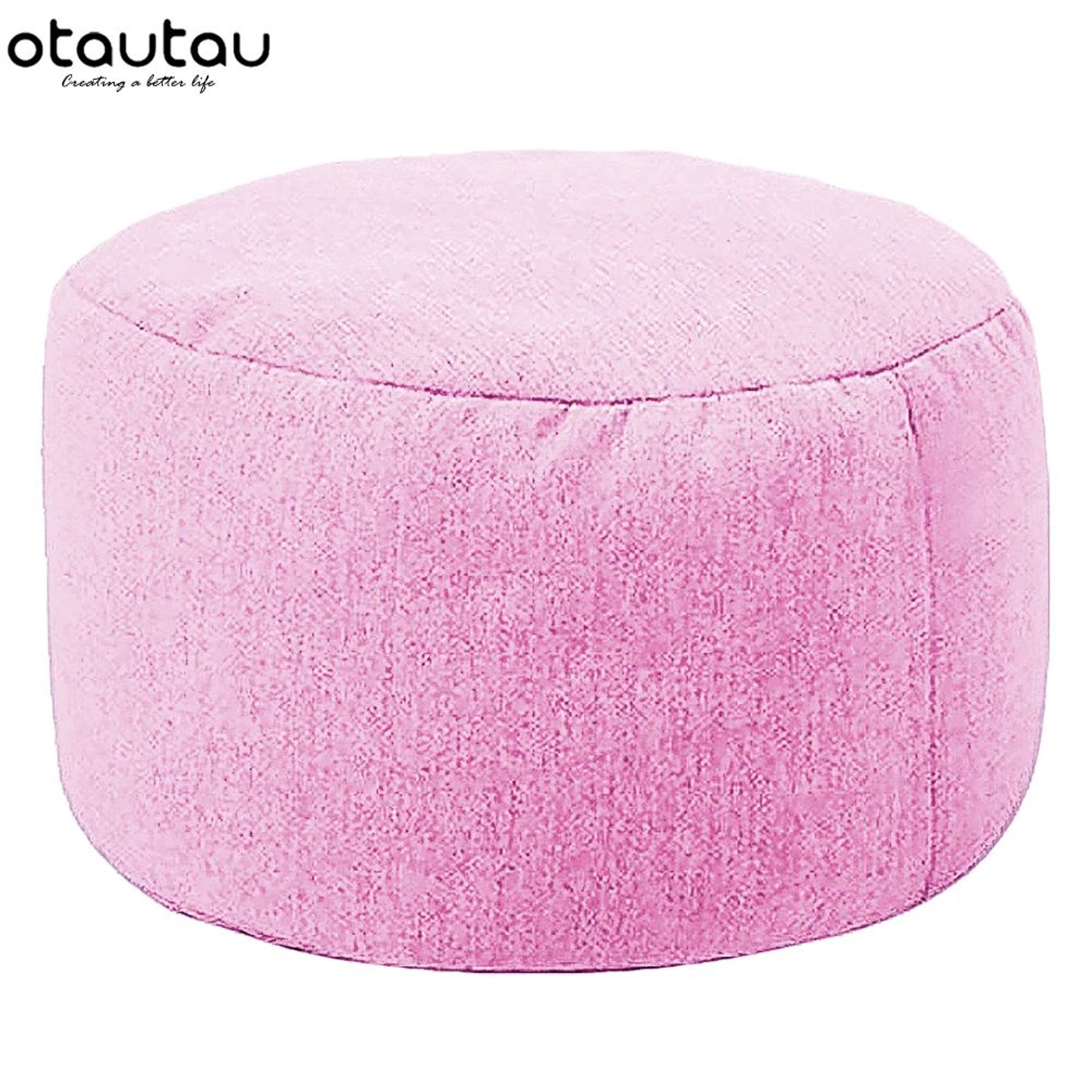 Round Linen Bean Bag Ottoman  Filled Pouf Footstool For Living Room  Tatami Seating 9