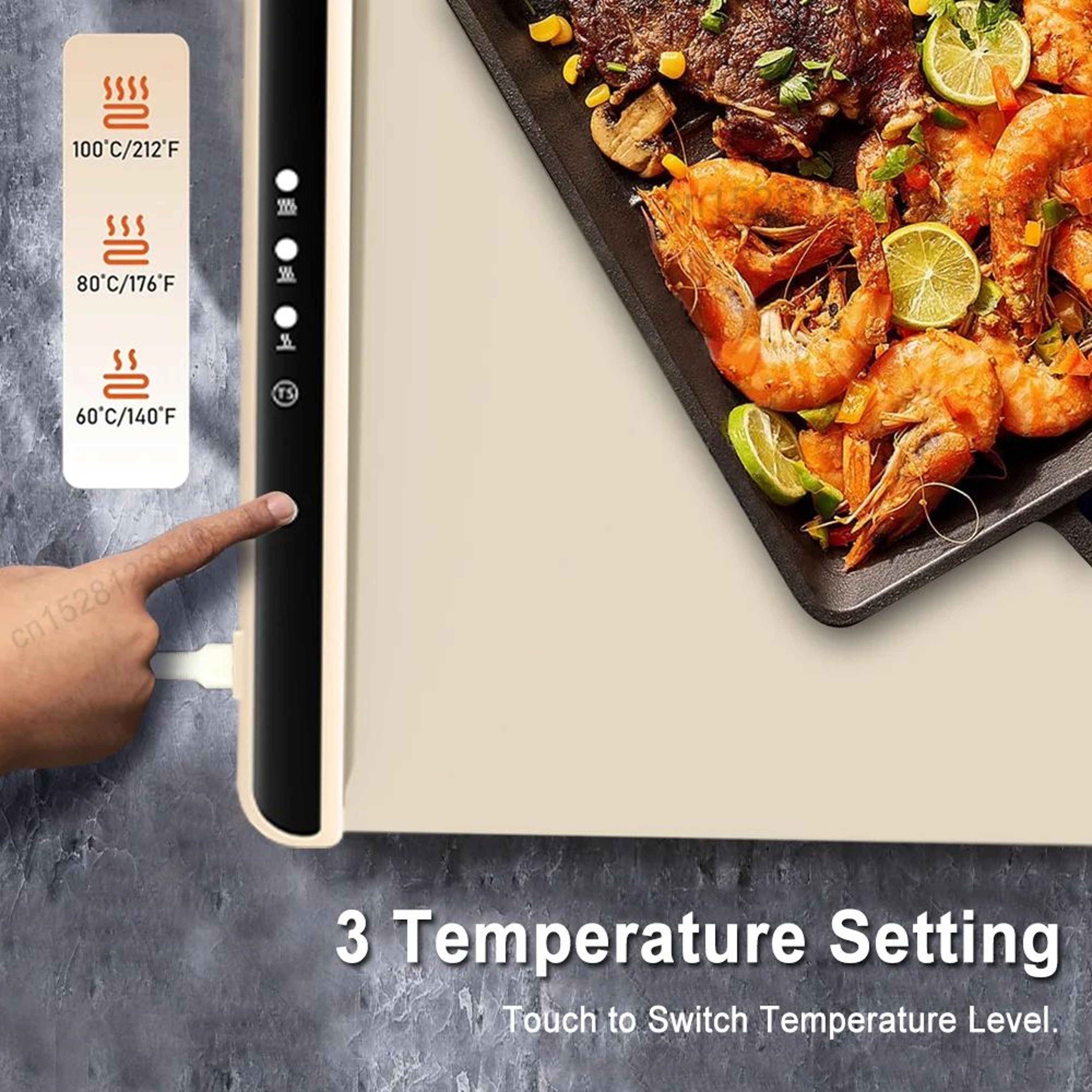 Cooskr Foldable Electric Warming Tray  Portable Full Surface FastHeating Food Warmer Mat 1