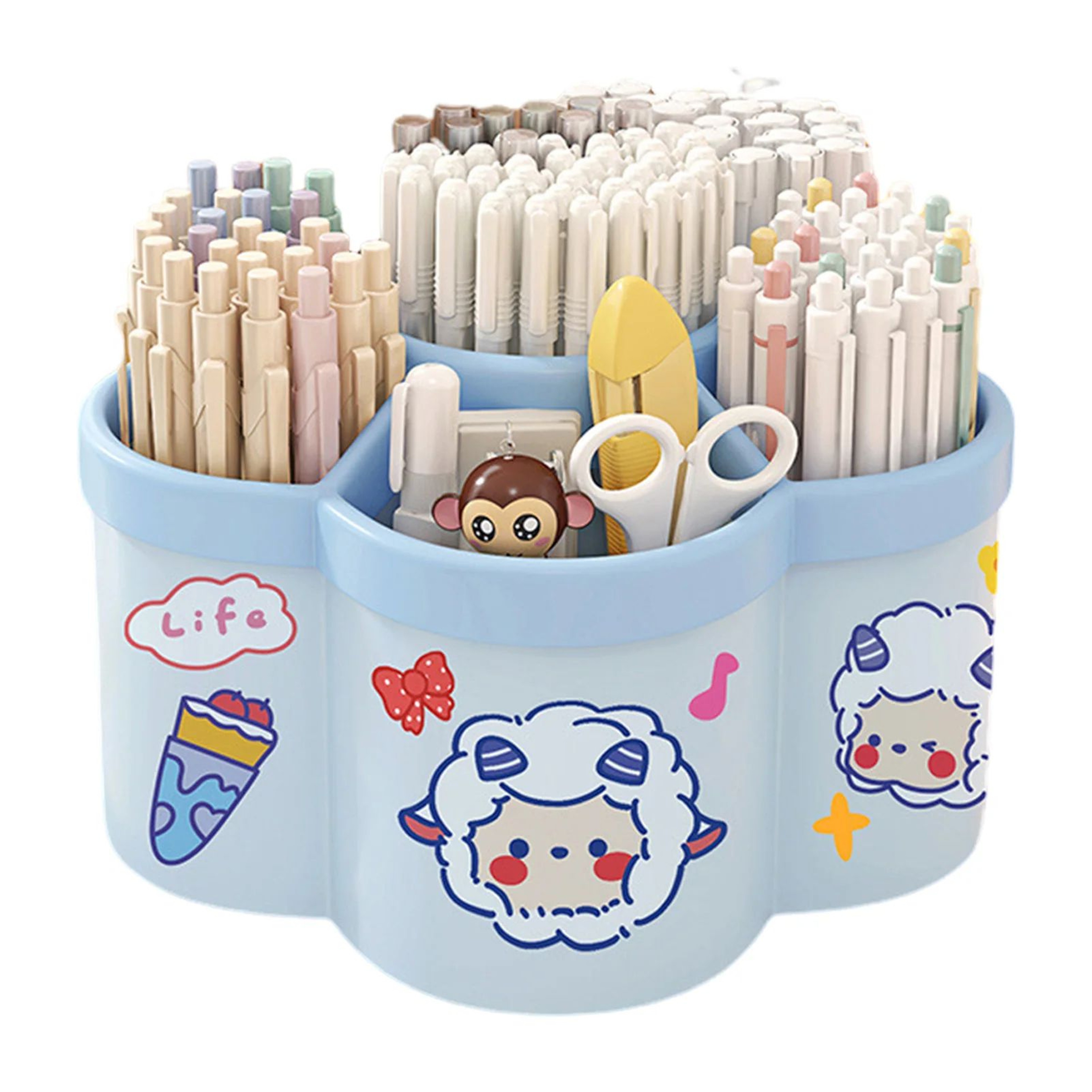 Large Capacity Clear Oblique Pen Holder  MultiLayer Desk Stationery Storage Organizer 7