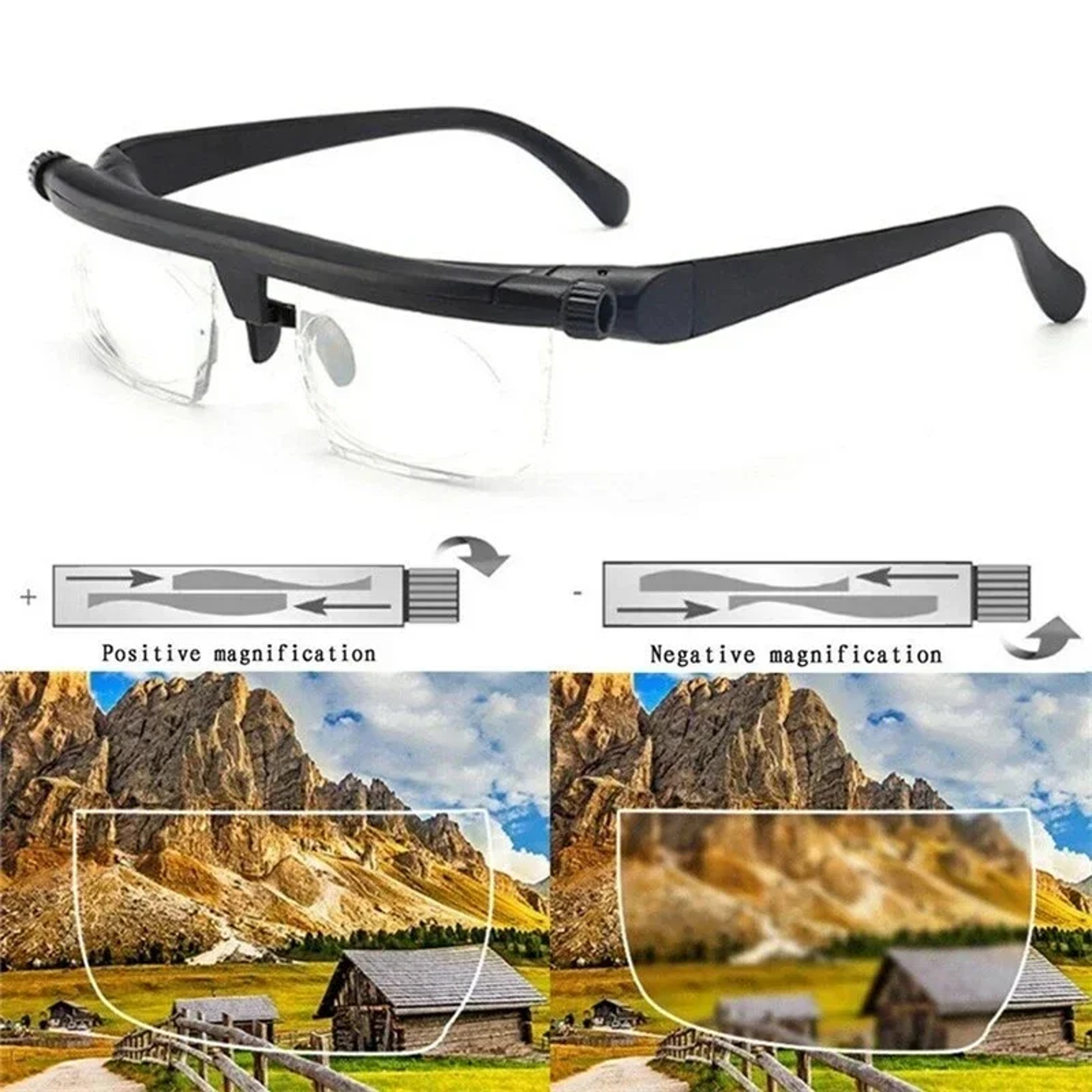 Adjustable Prescription Glasses with Dial Focus Control for Near and Far Clarity – view 5