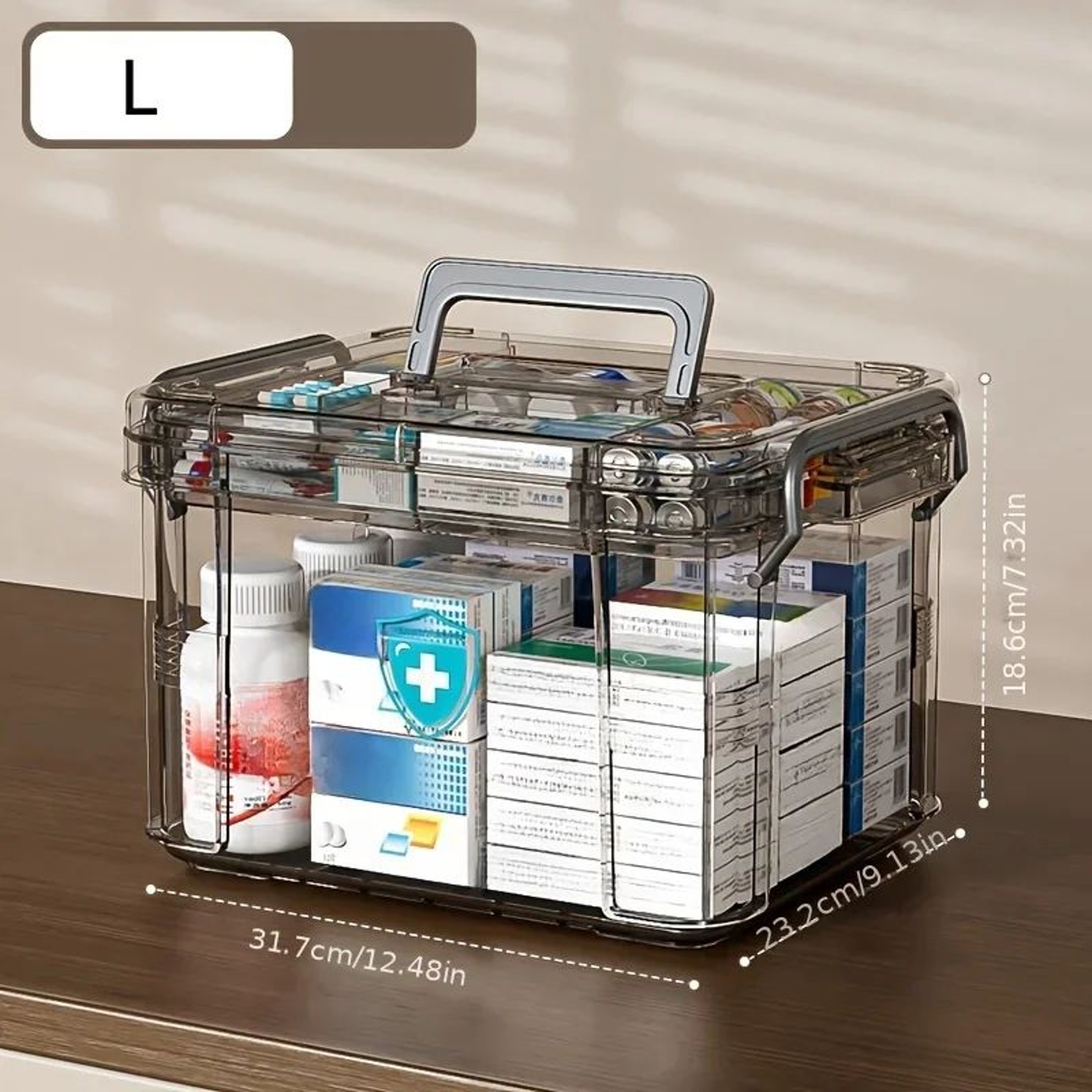 ClearView Plastic First Aid Storage Box With Removable Tray  Thickened Medicine Organizer Chest 5