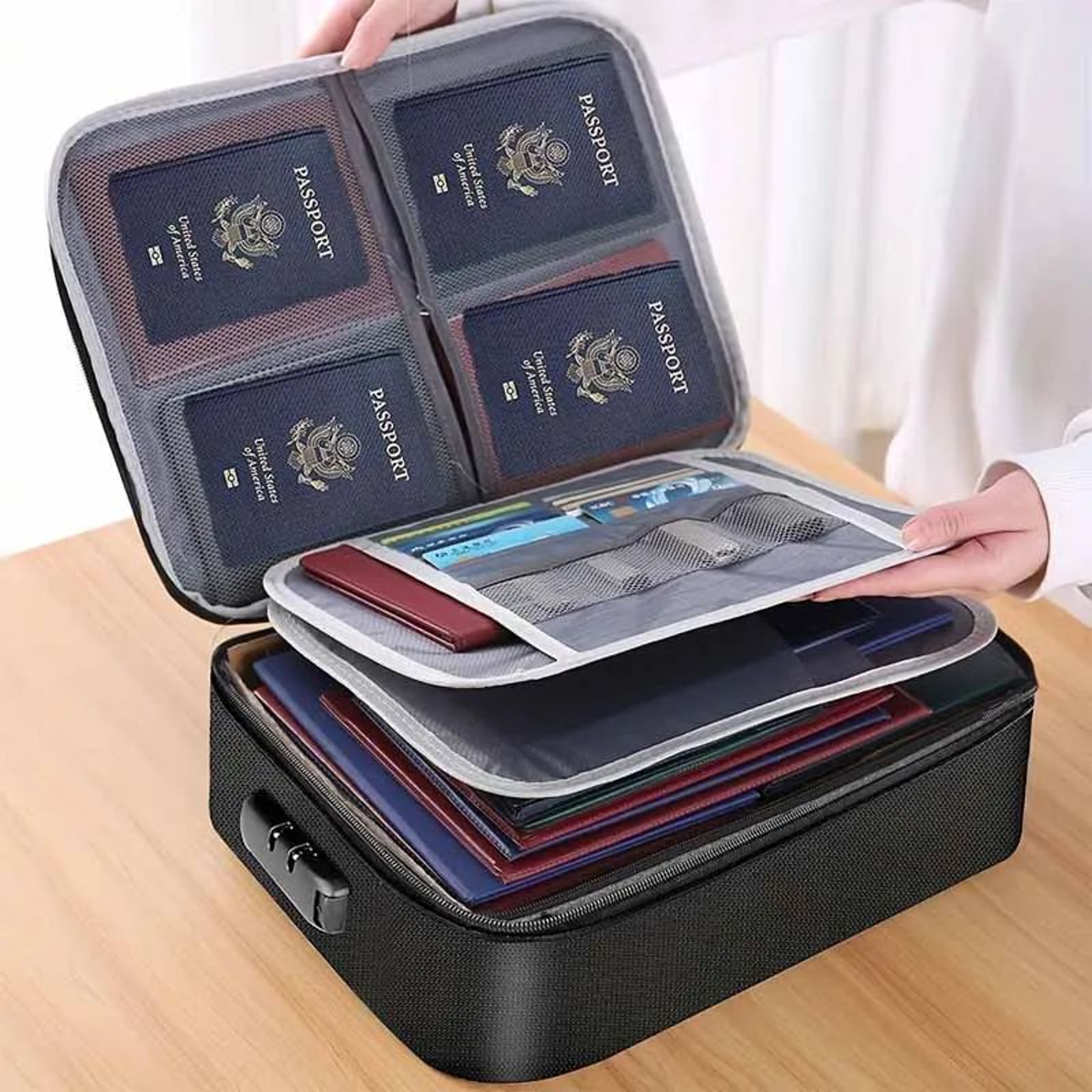 SecureShield Fireproof Document Bag  WaterResistant MultiCompartment File  Laptop Organizer 0