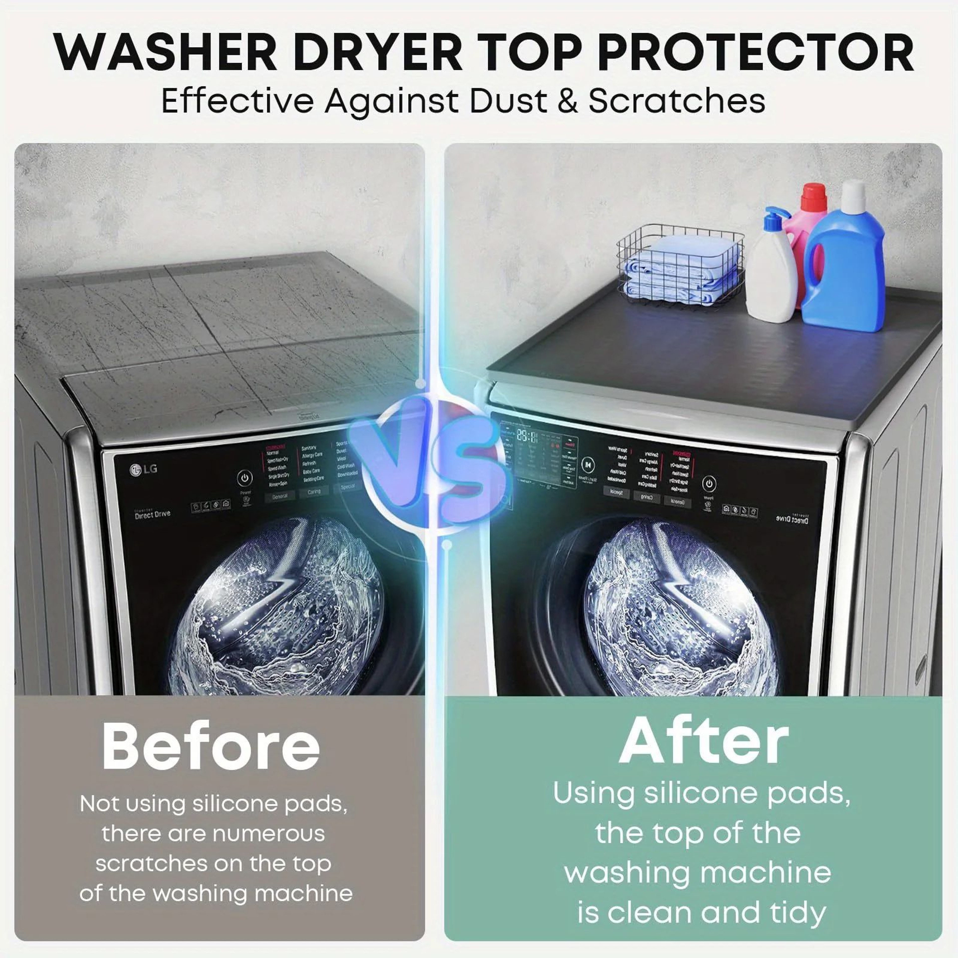 AquaGuard Silicone Dryer  Washing Machine Top Protector  AntiSlip Waterproof Appliance Cover 5