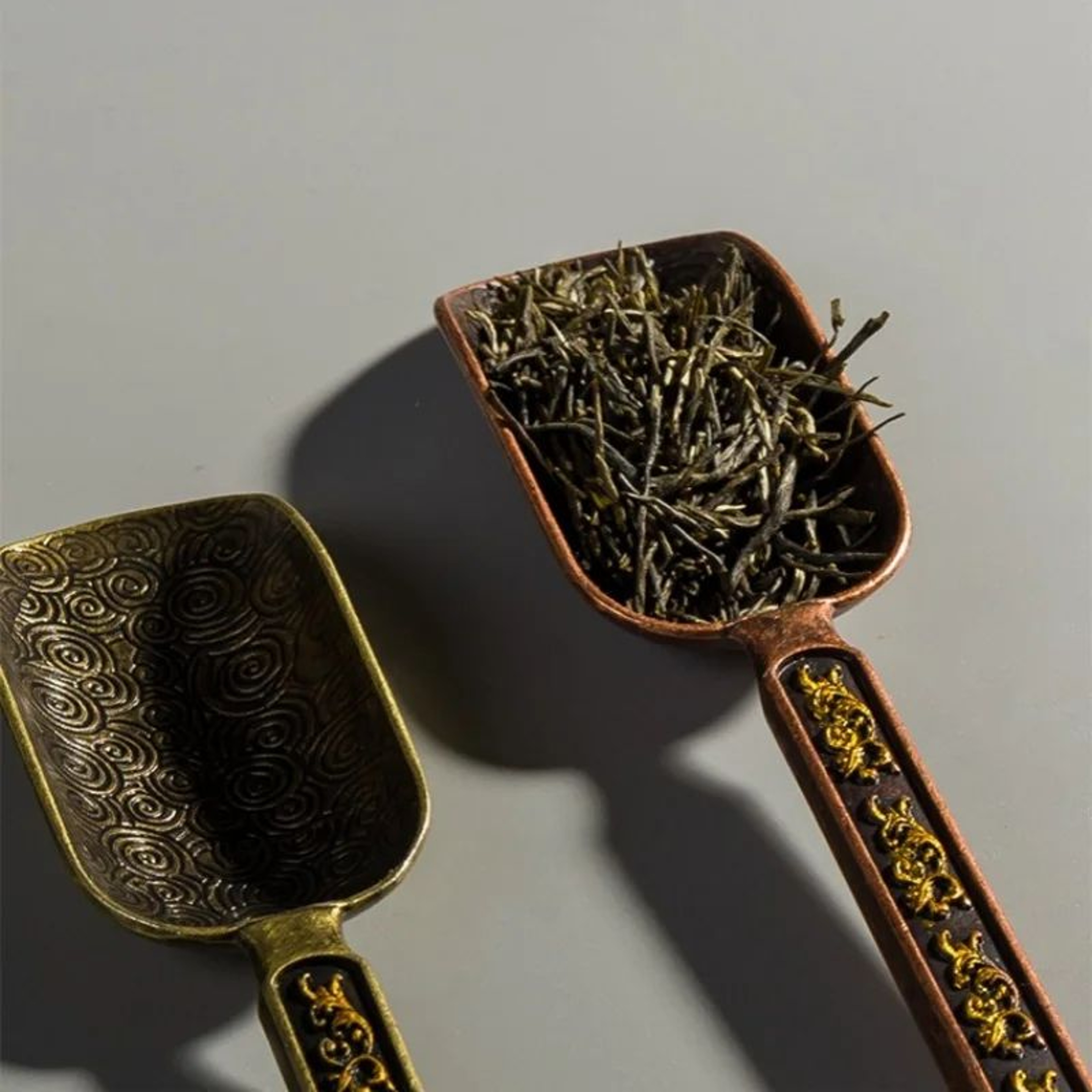 CloudElegance Alloy Tea Spoon  Retro Auspicious Cloud Kung Fu Tea Shovel Tool 2