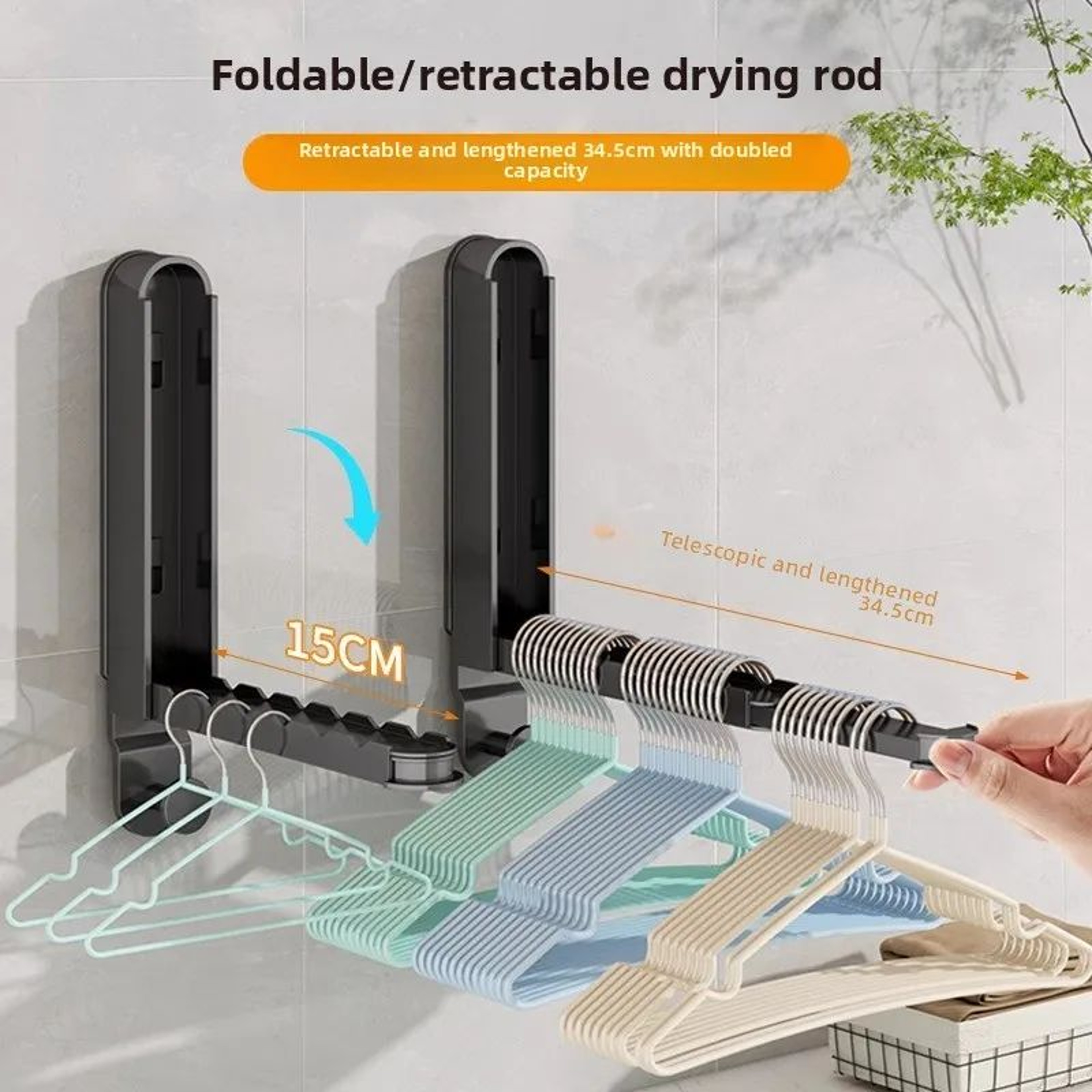 AeroDry Foldable Window Clothes Rack  Retractable NoDrill Space Aluminum Drying Shelf 2