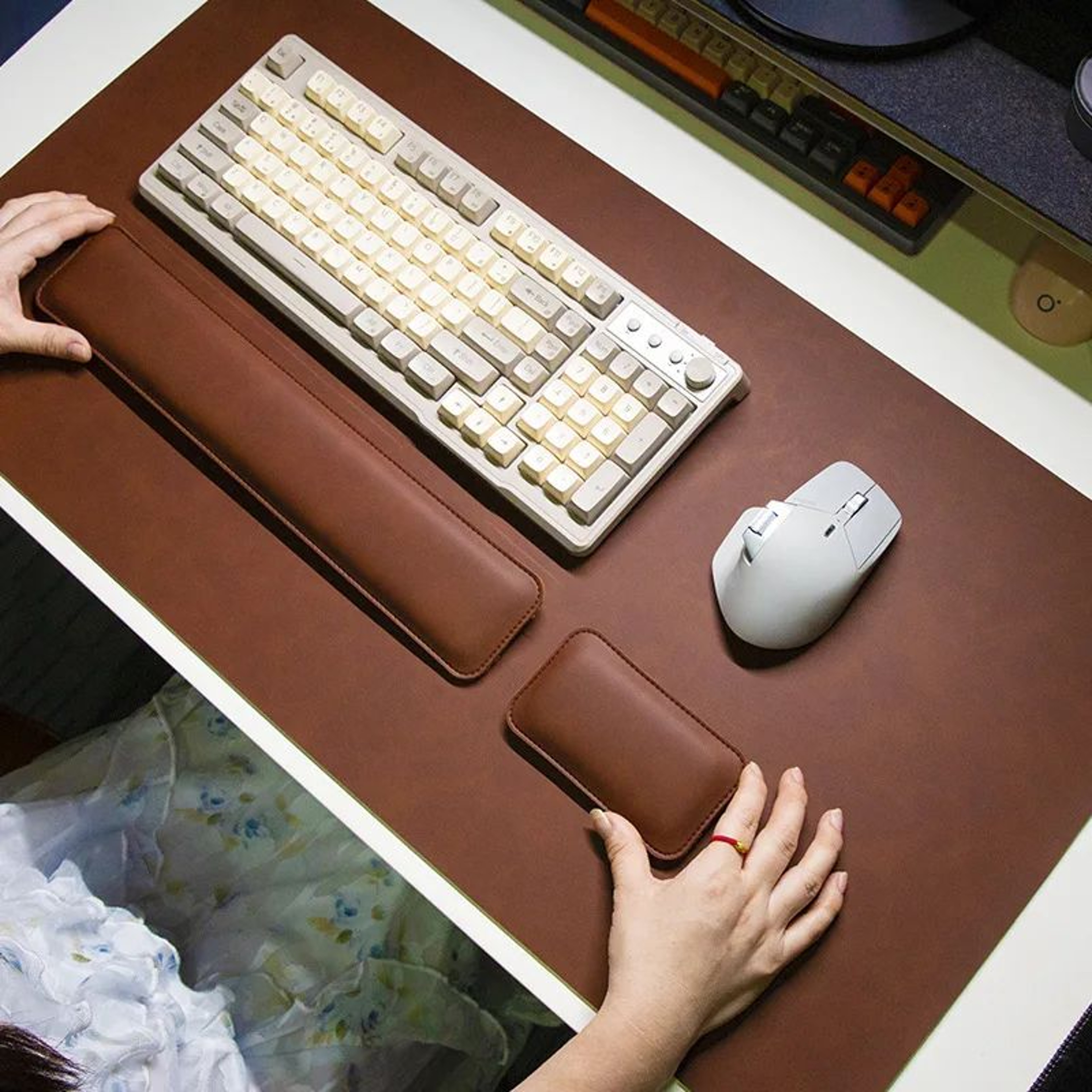 ProShield Waterproof PU Leather Desk Mat Set  Large NonSlip Mouse Pad With Keyboard Mat  Wrist Rest 3