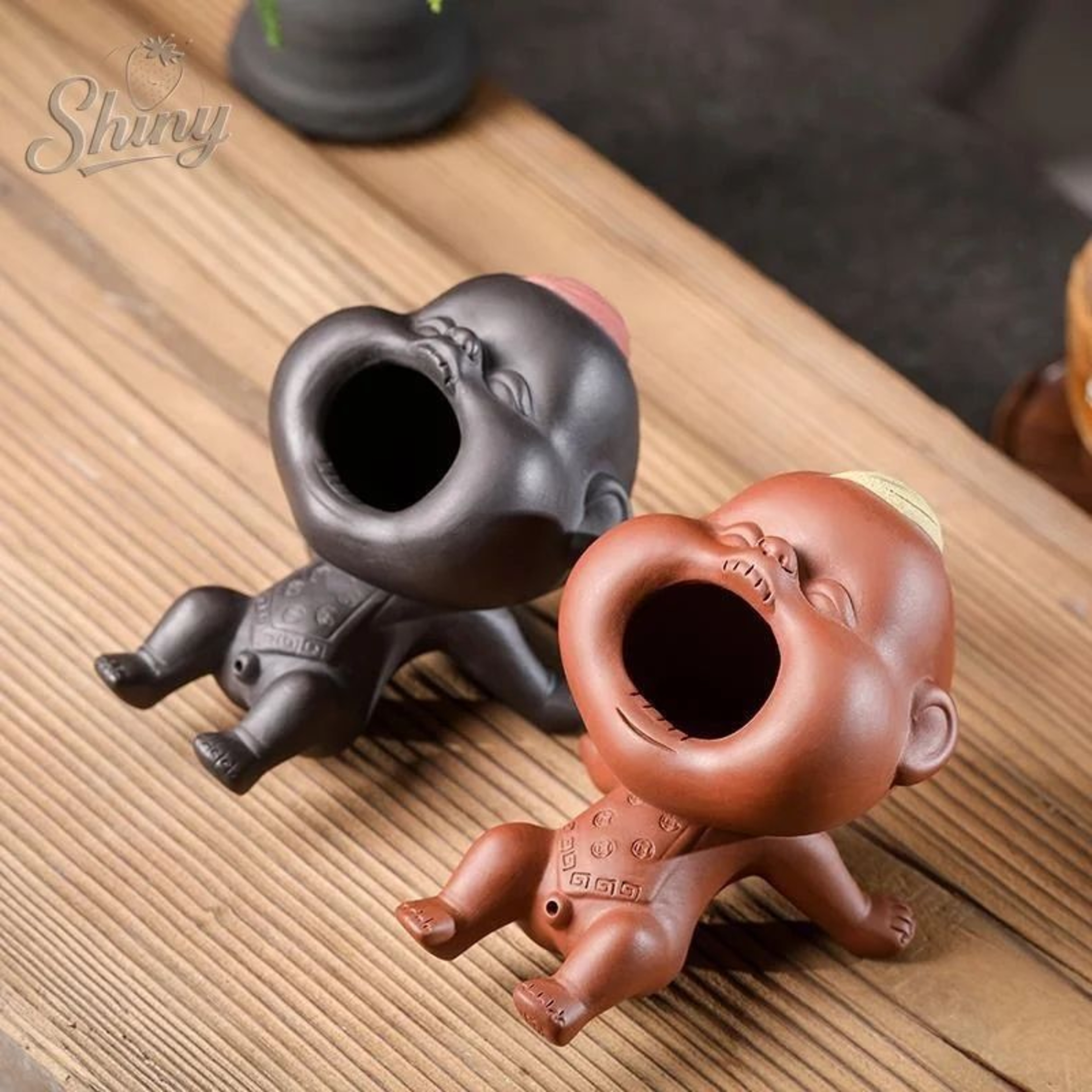 Cute Purple Sand Peeing Boy Tea Pet  Fun Kung Fu Tea Table Ornament  Interactive Tea Toy 4