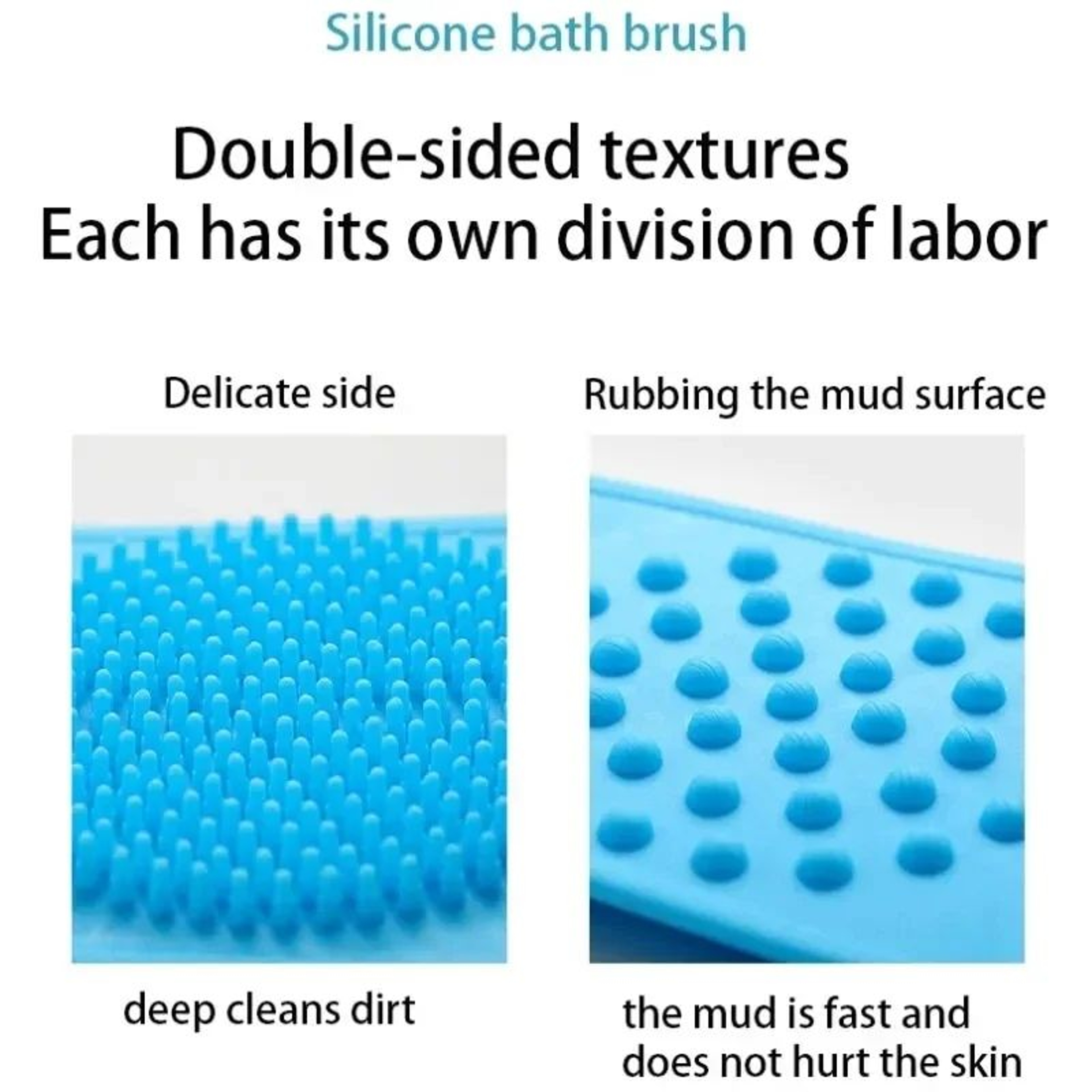 Silicone Back Scrubber Shower Belt  DualSided Exfoliating Body Massage Brush 4