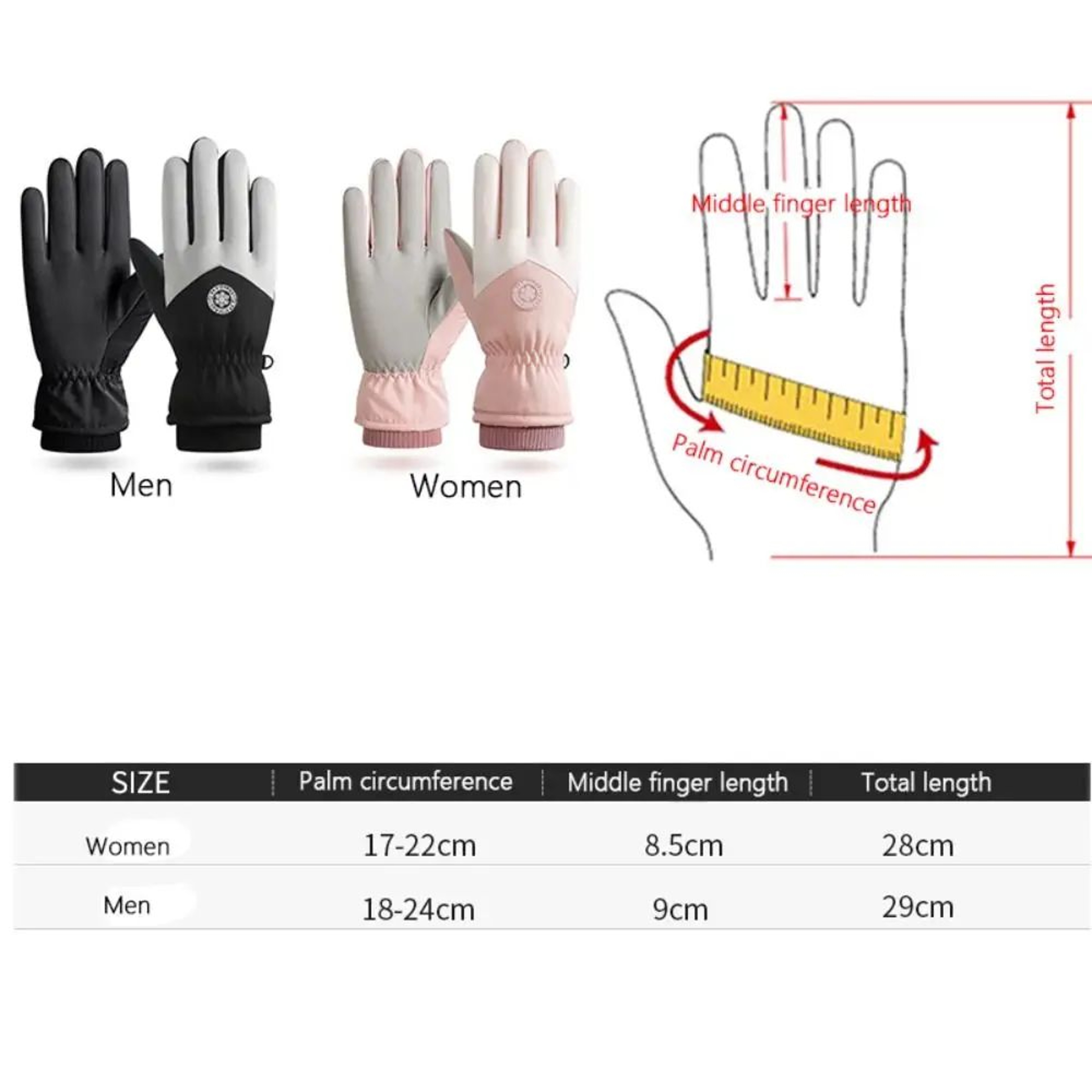 Winter Thermal Ski Gloves For Couples  Waterproof Touchscreen NonSlip Snow Gloves 5
