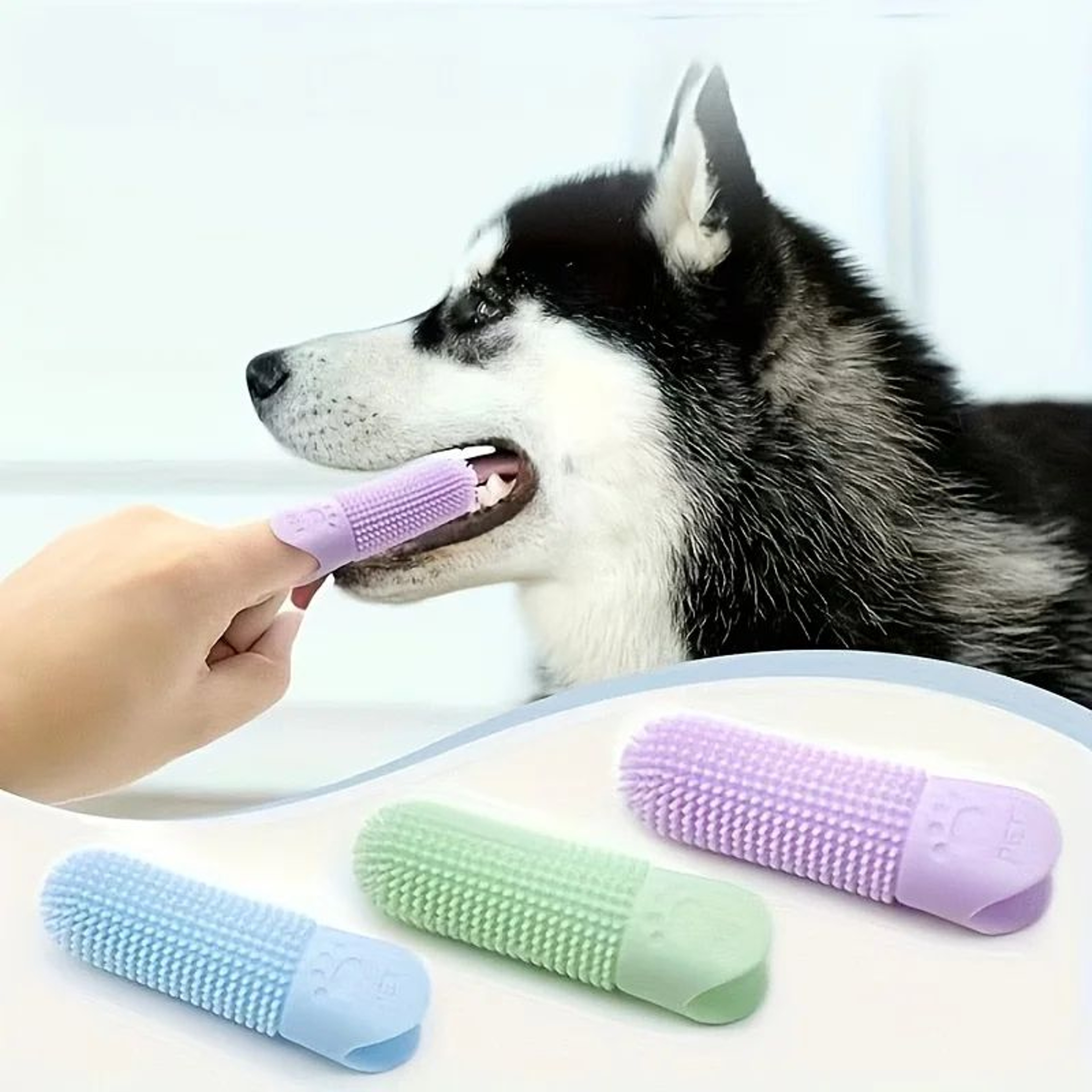 360 Silicone Pet Finger Toothbrush  Soft Dog  Cat Tooth Cleaning Brush 1