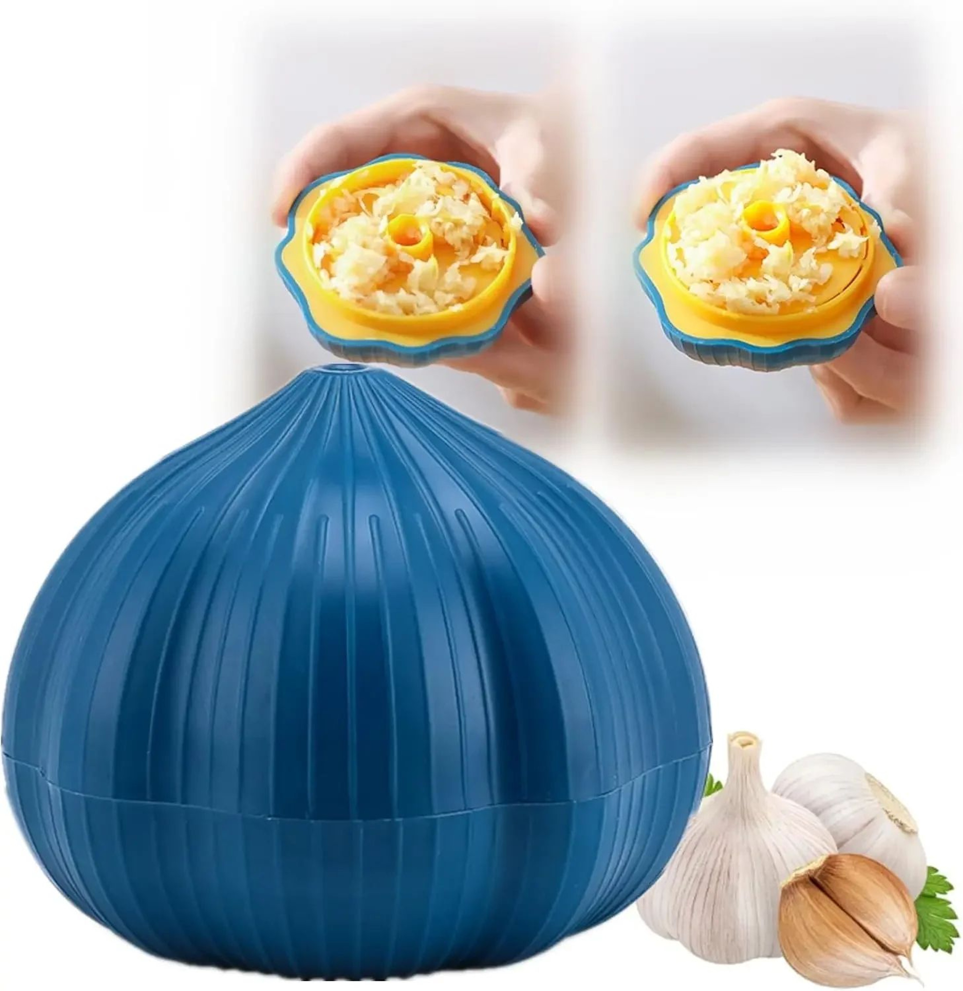 Cute GarlicShaped Manual Garlic Grinder  Mini Rotary Chopper For Chili  Ginger 0