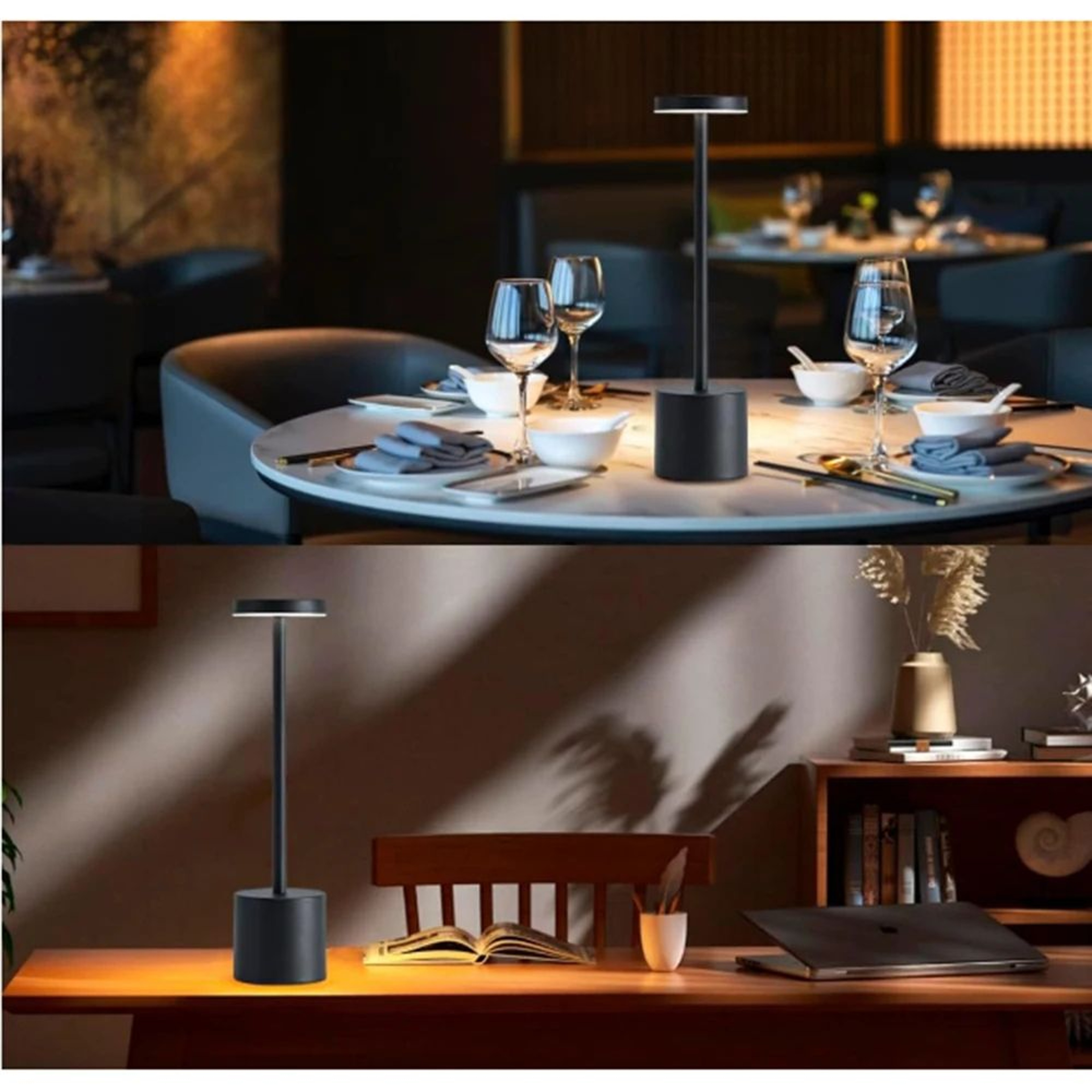 Rechargeable Cordless LED Table Lamp  3Color Dimmable Touch Bedside Lamp 1