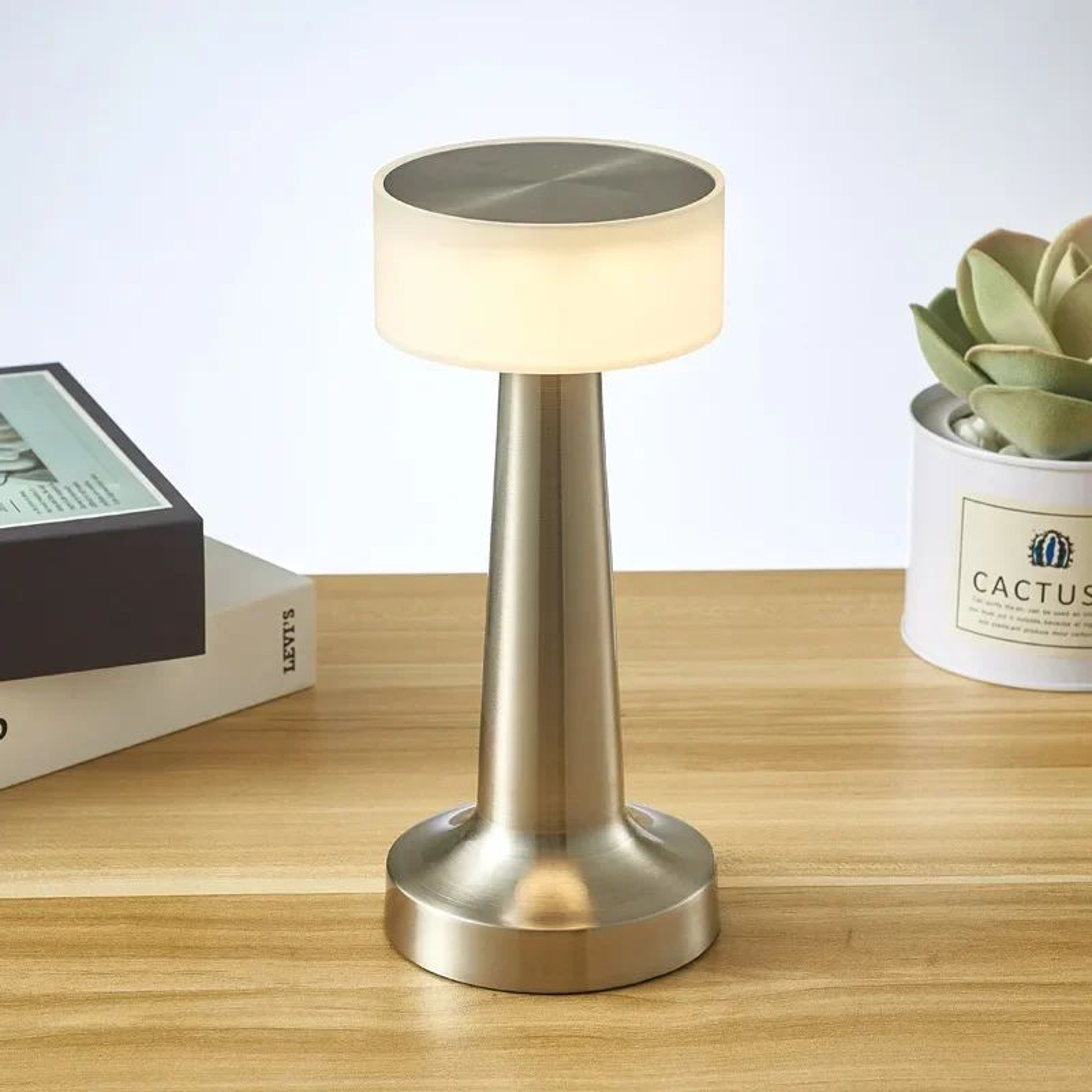 Rechargeable LED Bar Table Lamp  Gold Touch Dimmable Wireless Night Light 2