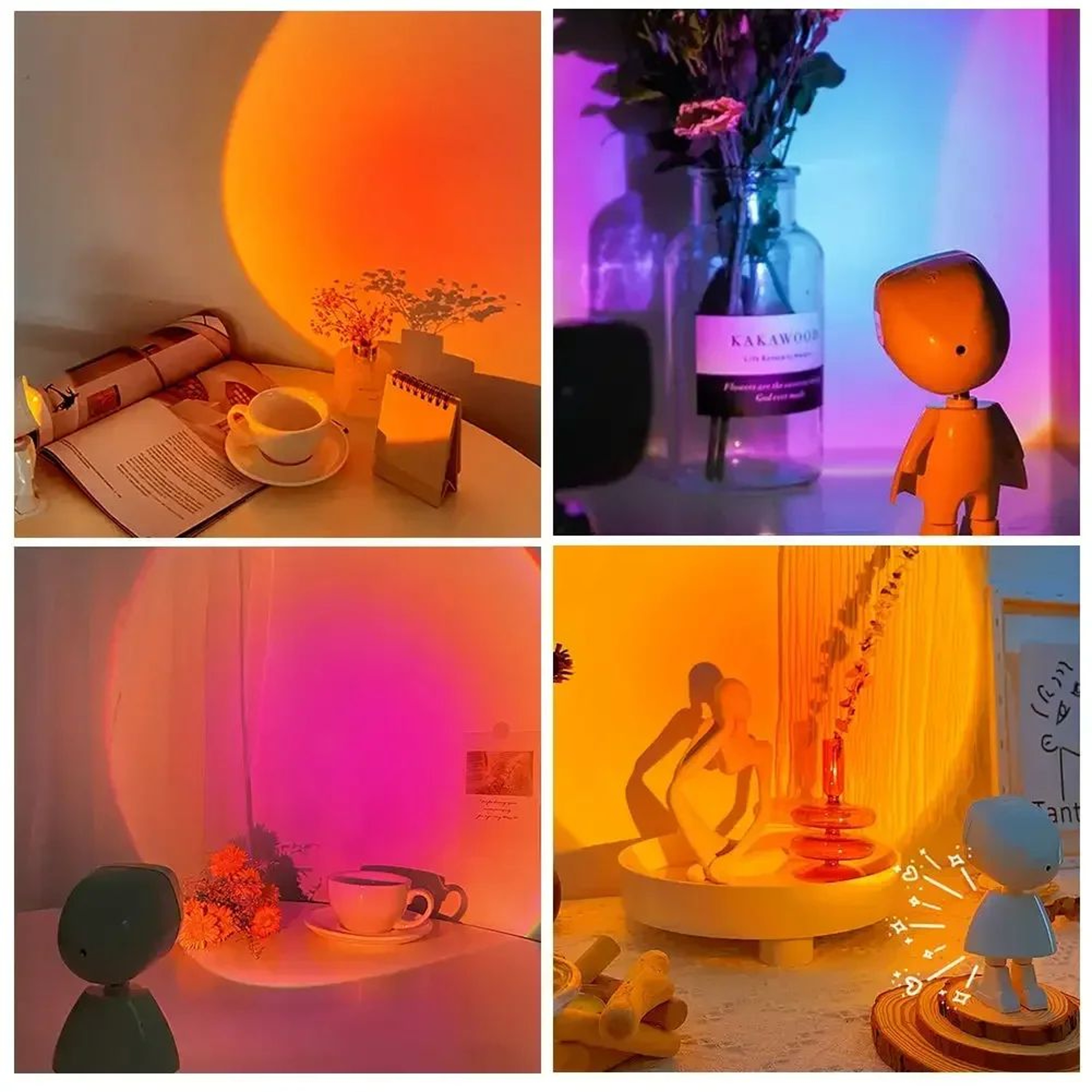 Rechargeable Astronaut Rainbow Sunset Projection Night Light  360 Rotating Color Atmosphere Lamp 4