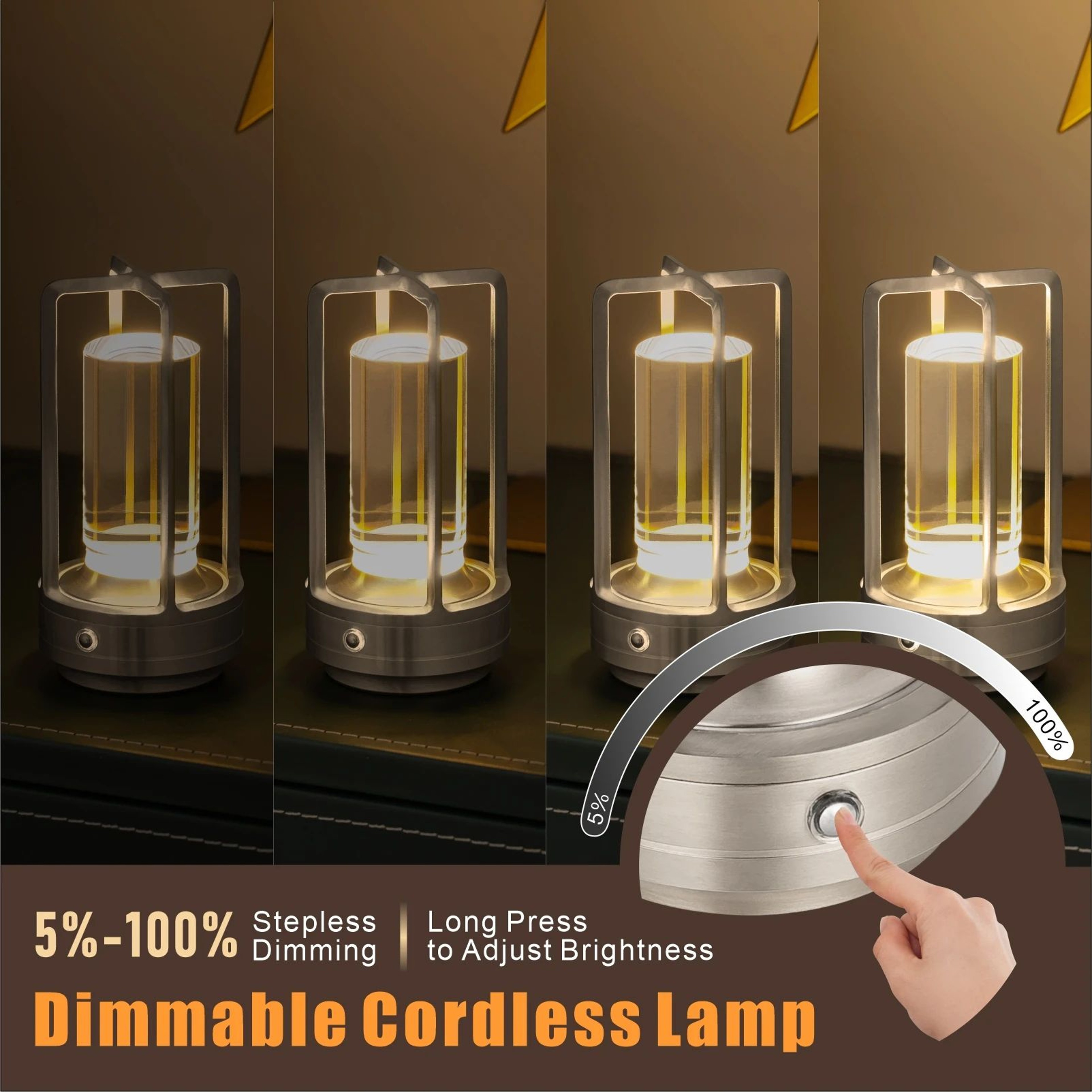 GGbingo Cordless Rechargeable LED Table Lamp  Touch Control Dimmable Ambient Desk  Outdoor Camping  2