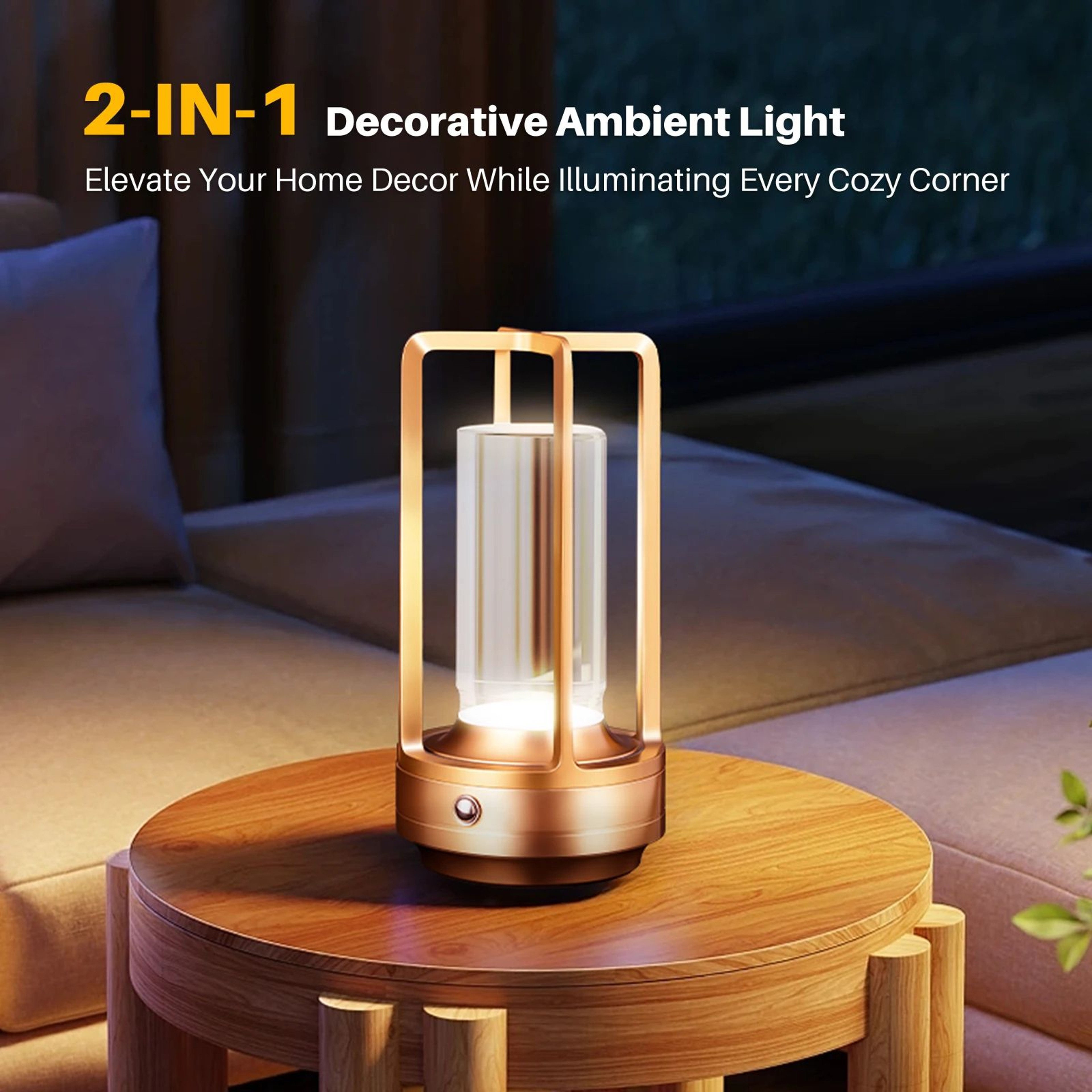 Rechargeable Cordless LED Table Lamp  Touch Dimmable 3 Color Bedside  Restaurant Desk Light 5