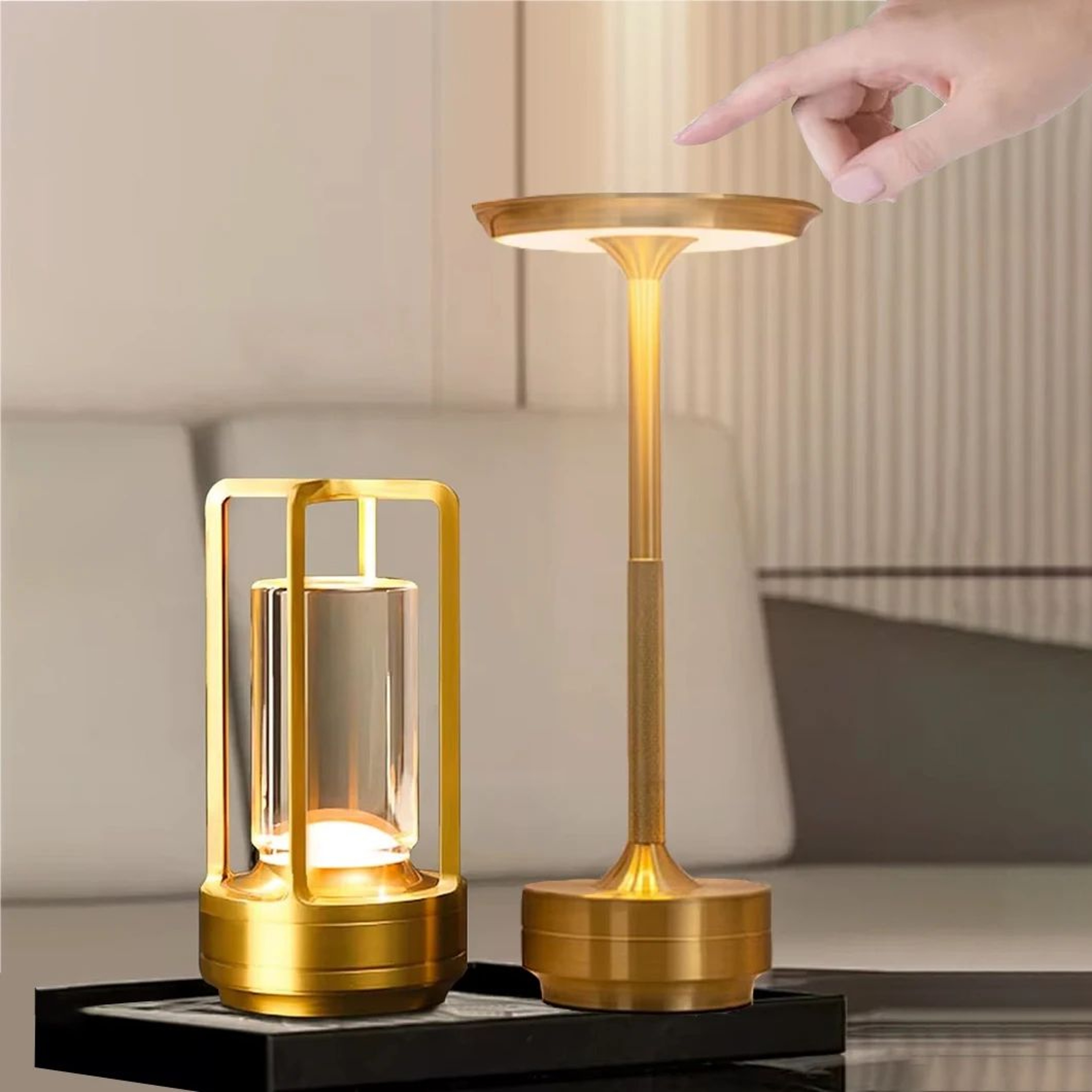 Rechargeable Wireless LED Table Lamp  Touch Sensor Dimmable Restaurant  Bedside Desk Light 1