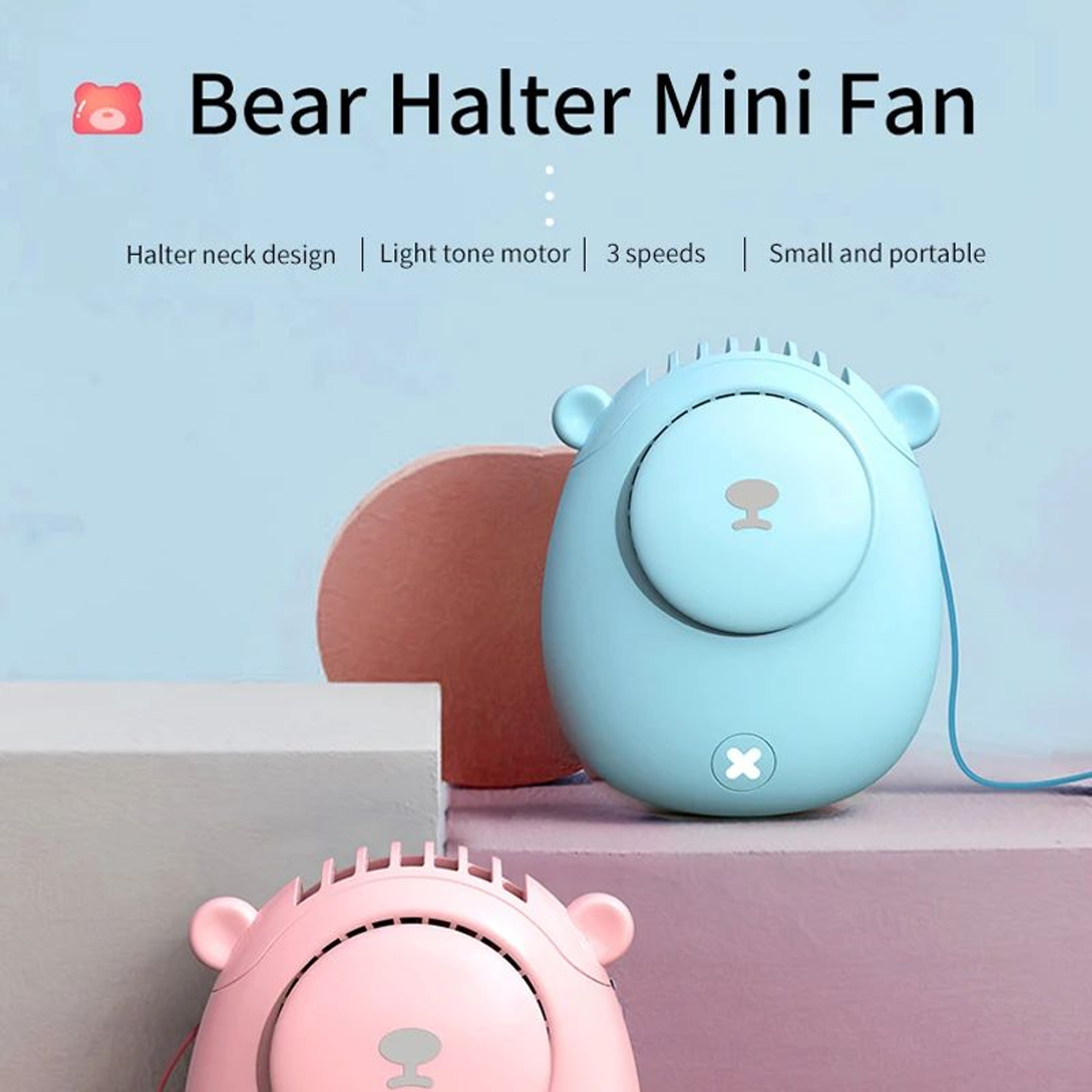 Rechargeable Portable Neck Fan  3 Speed Handheld Personal Cooling Fan For Travel  Outdoor Use 1
