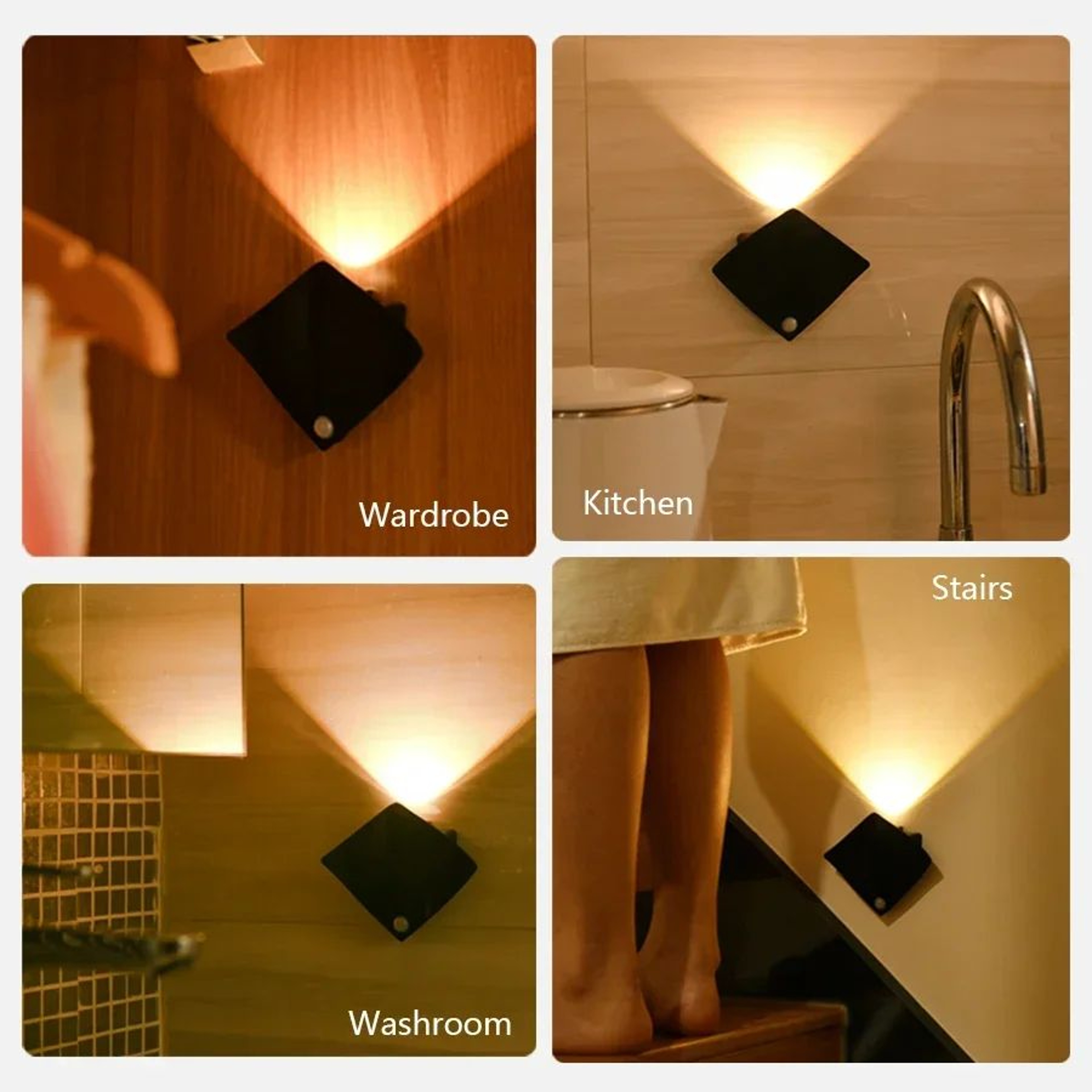 Rechargeable Motion Sensor LED Wall Sconce  Wireless Magnetic Night Light For Bedroom  Hallway 4