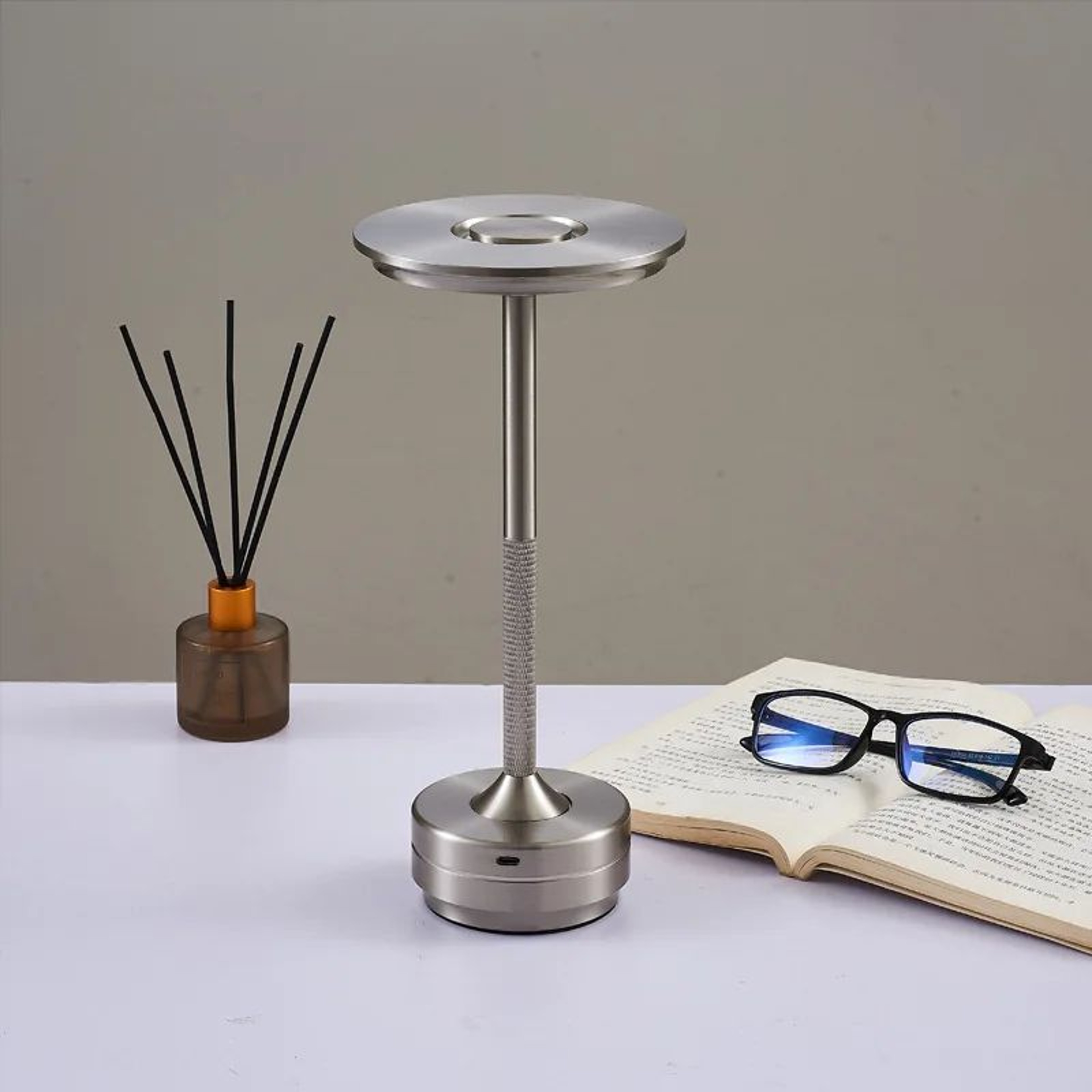 Rechargeable Aluminum LED Table Lamp  Touch Sensor Dimmable Wireless Restaurant  Bedside Light 8