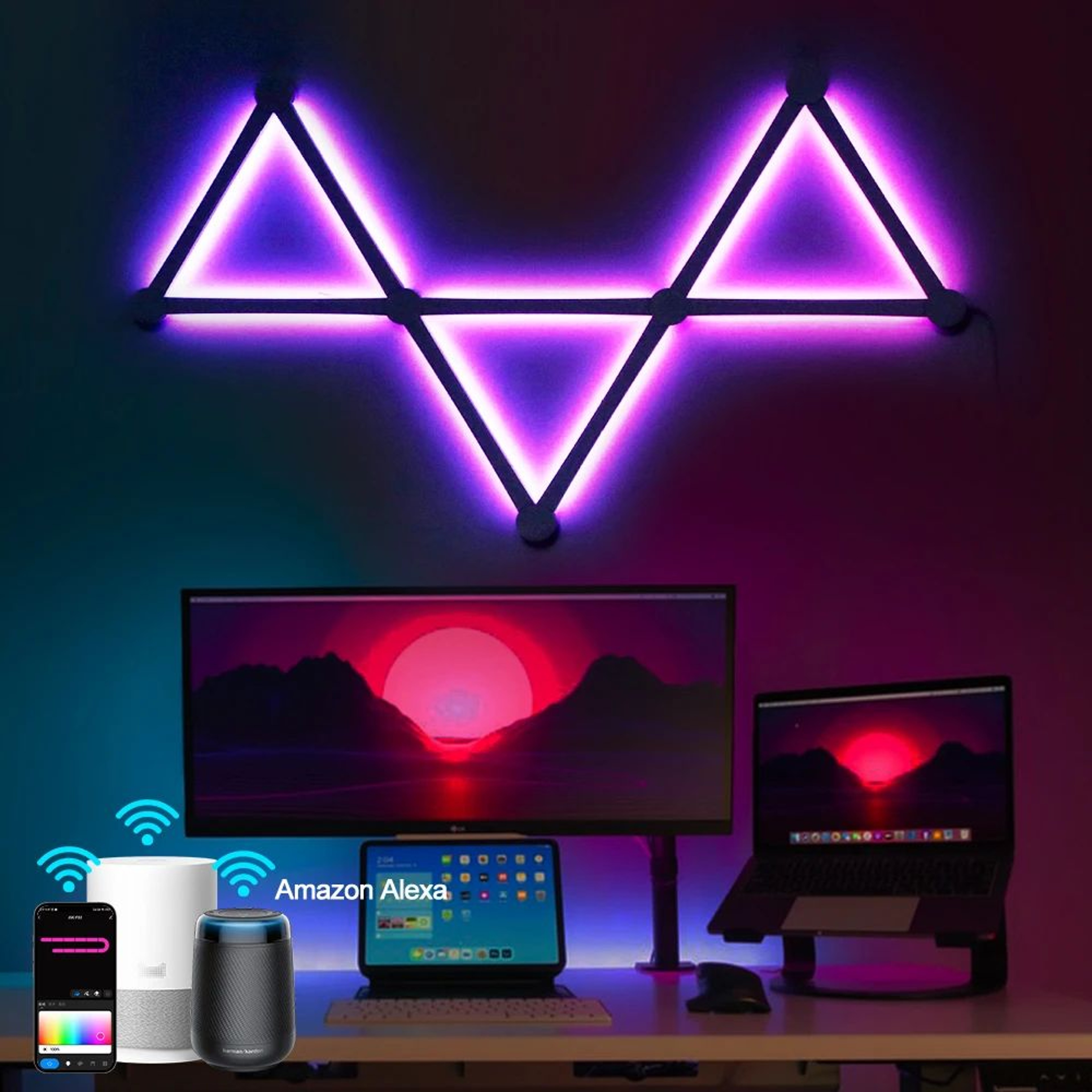 Smart RGB LED Wall Light Bars  WiFi App Controlled Modular Gaming  TV Backlight Lamp 1