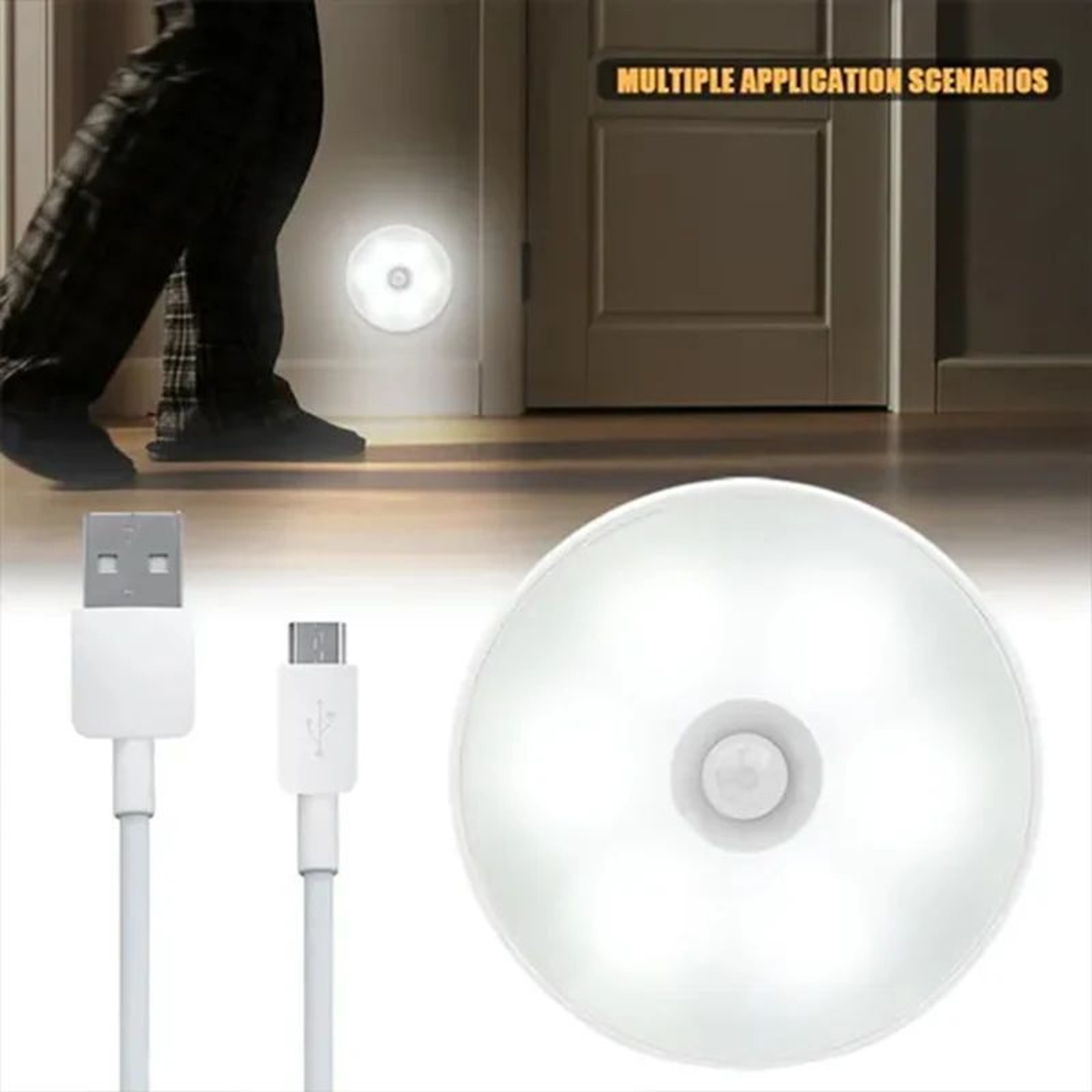 Rechargeable PIR Motion Sensor LED Night Light  Magnetic Wireless Cabinet  Closet Lamp 5